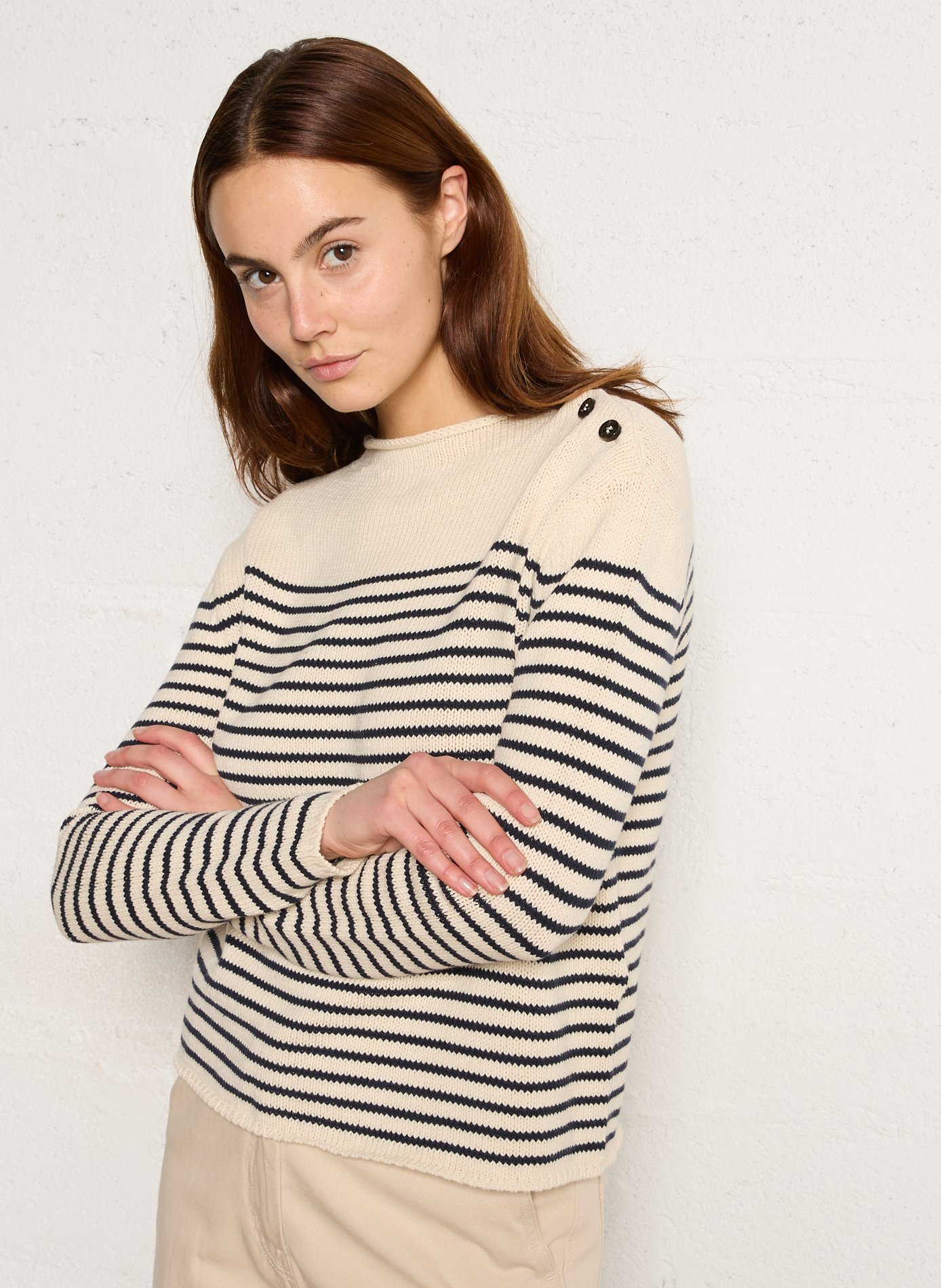 Rechte trui met ronde hals - katoenblend MAX MARA WEEK END