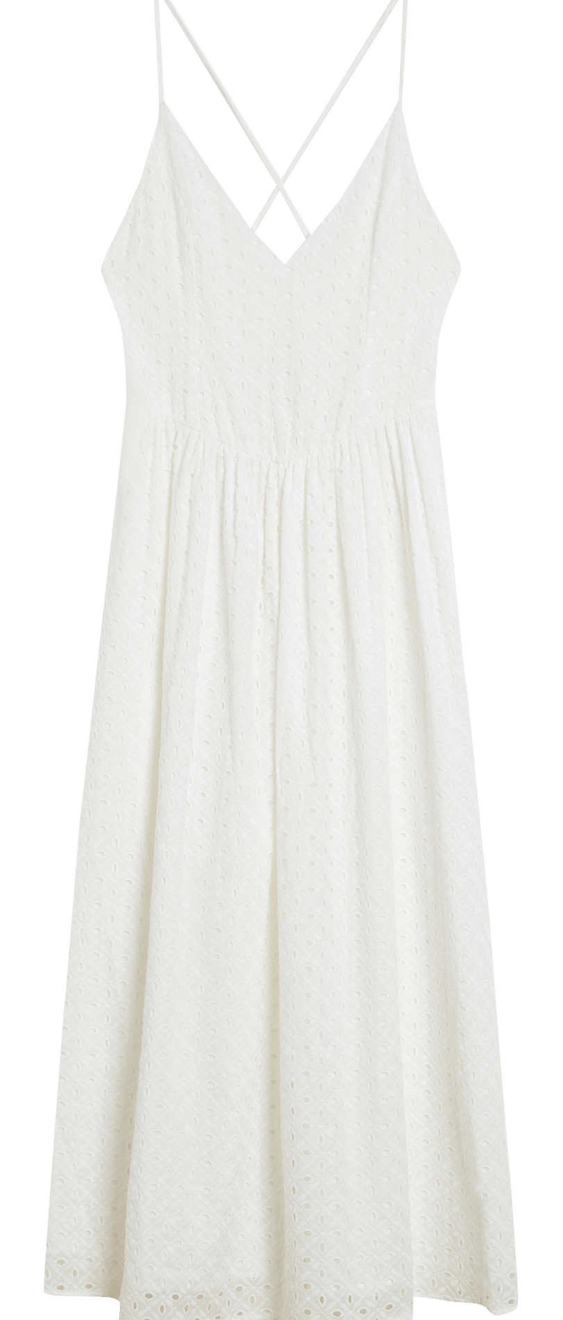 Robe longue col V en coton GRACE ET MILA Blanc