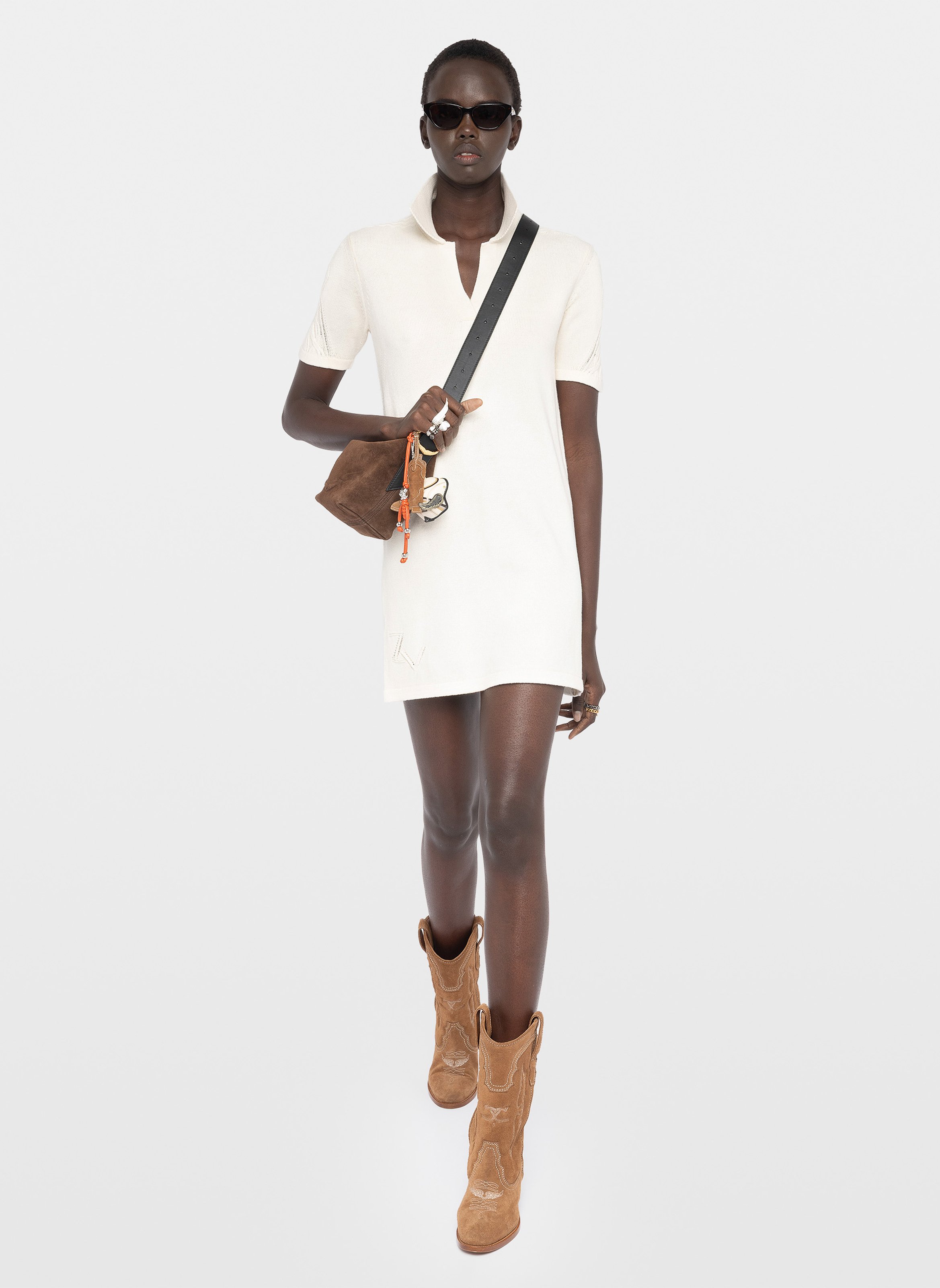 Short dress in cotton and wool blend ZADIG&VOLTAIRE Beige