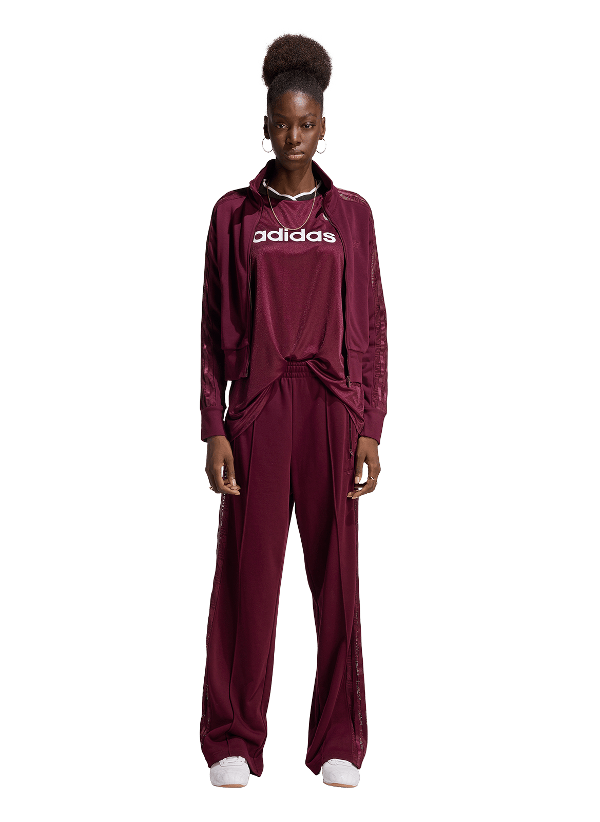 Jasje met opstaande kraag | katoenblend ADIDAS Rood