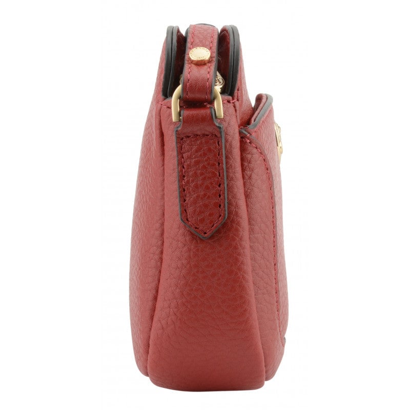 Crossbody bag in cowhide leather Red