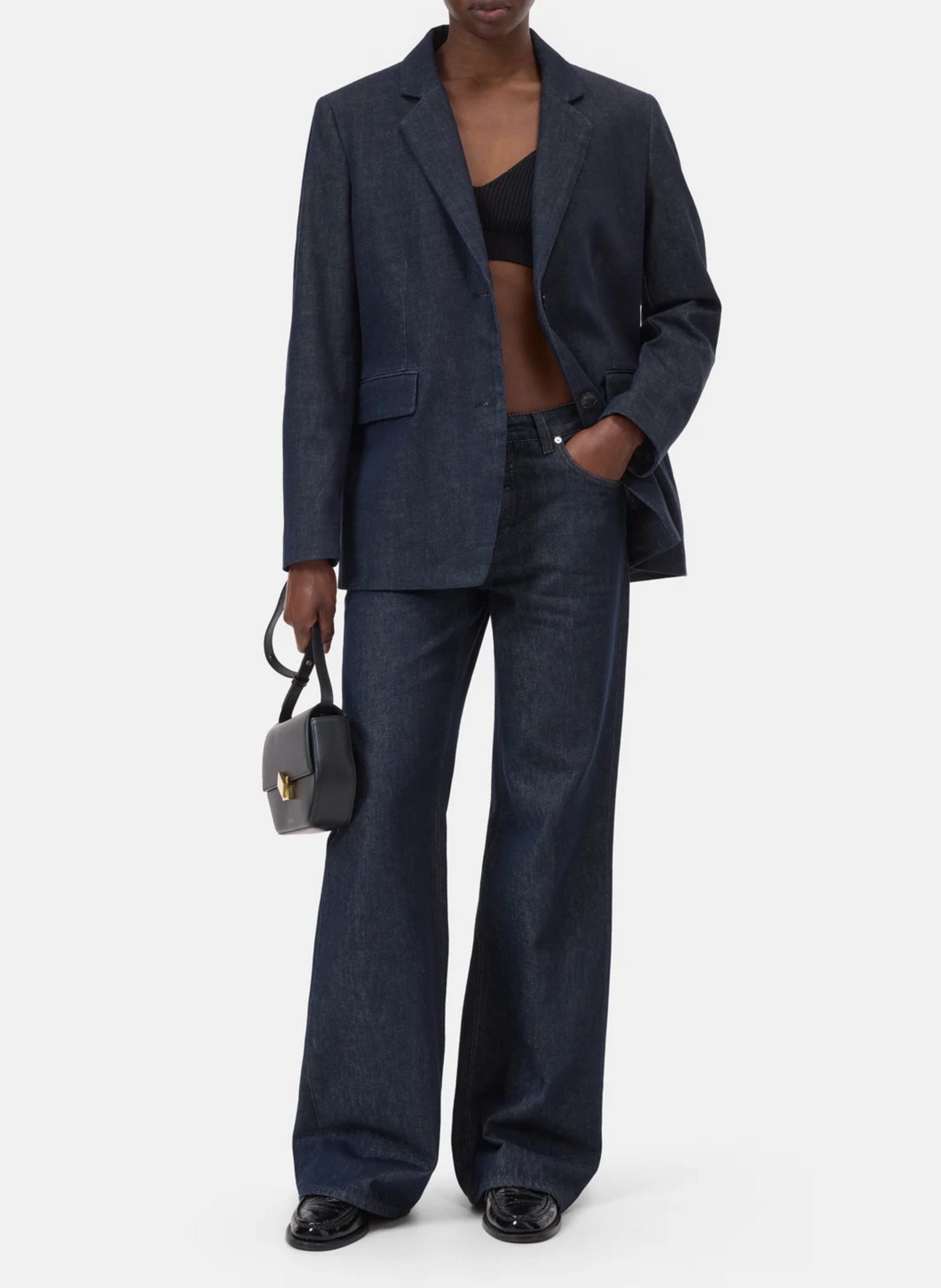 Blazer col tailleur en coton  CLOSED Bleu