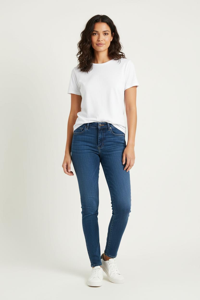 Cropped slim jeans with studs LEVI'S - Seconde main Blue