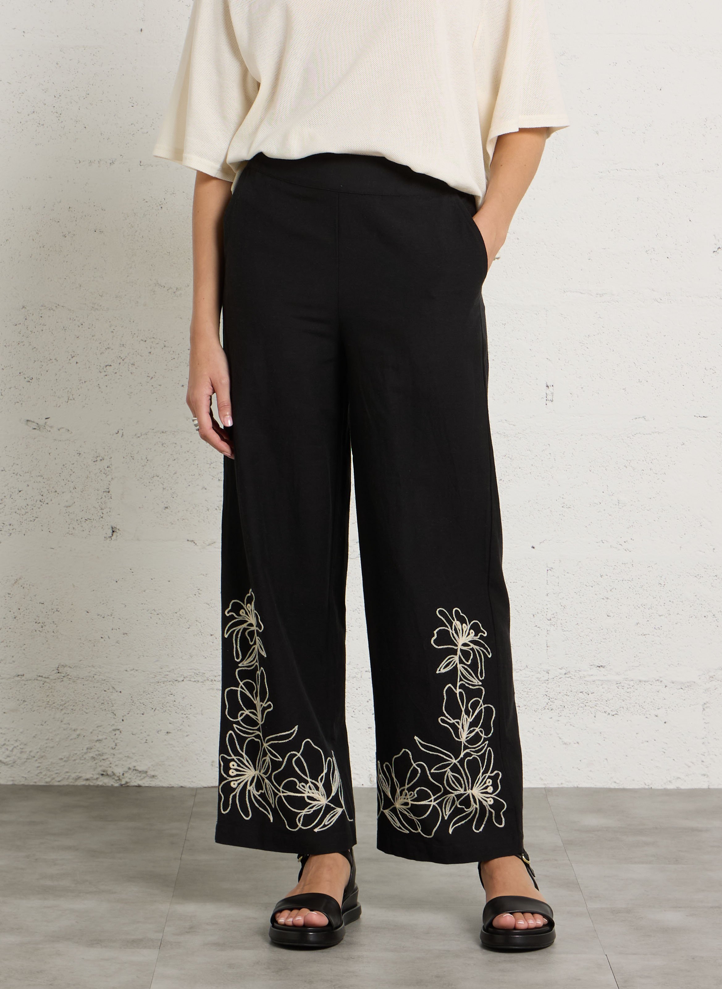 Bundfaltenhose VILA Schwarz