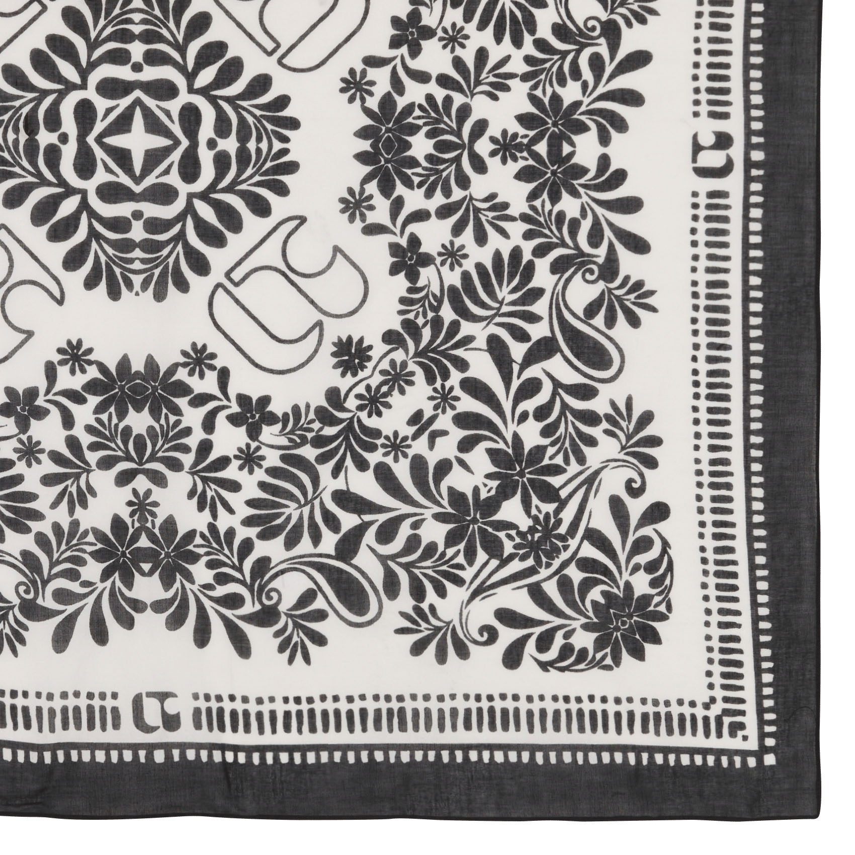 Foulard en coton imprimé LE TEMPS DES CERISES Noir