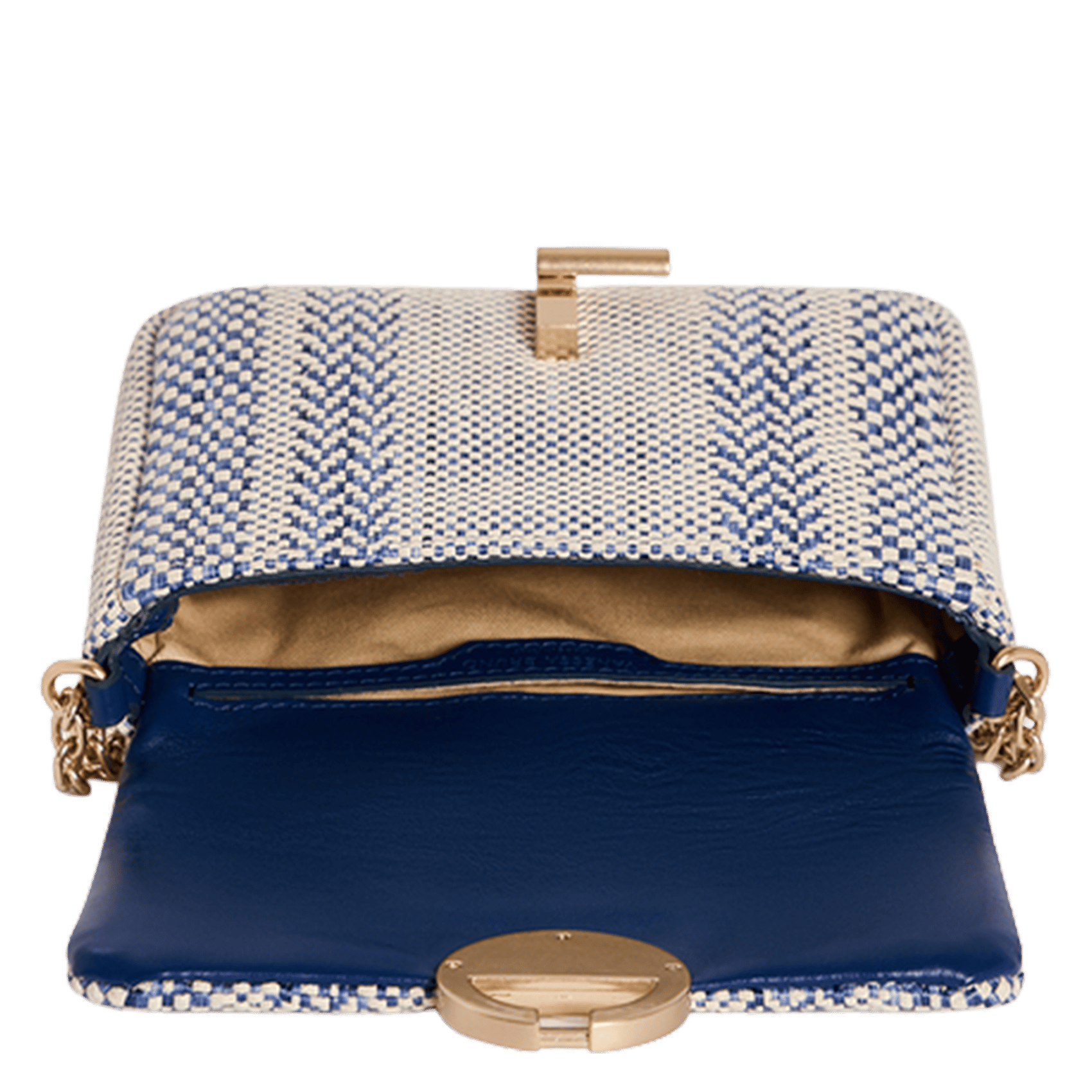 Woven leather flap shoulder bag VANESSA BRUNO Blue