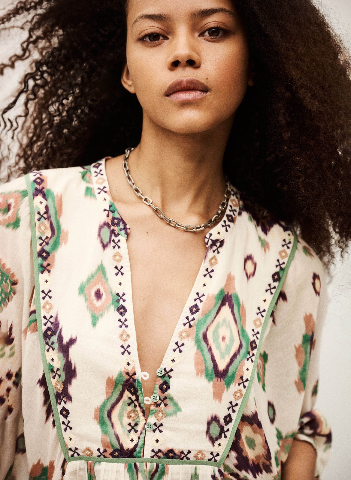 Korte jurk met kraag BA&SH Beige