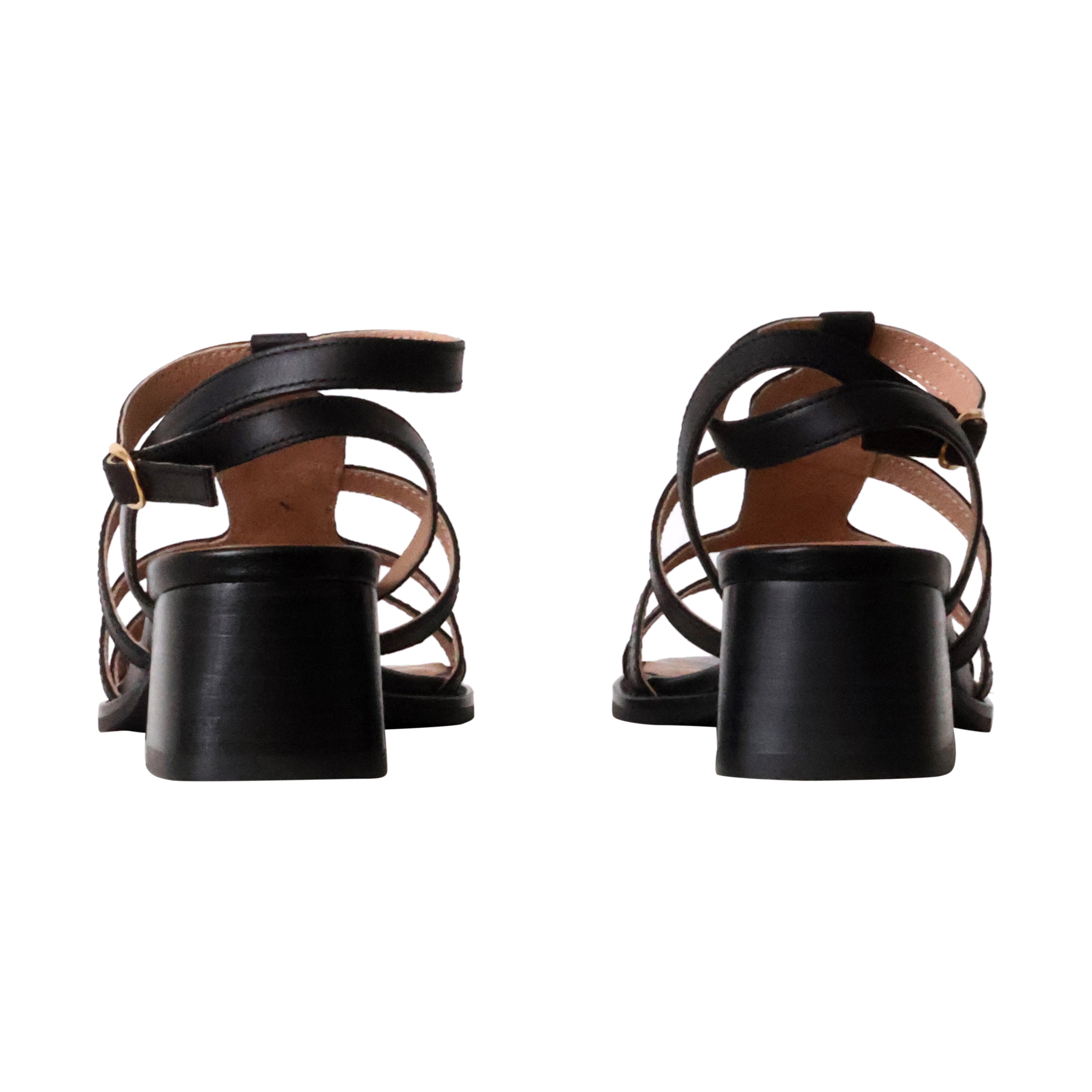 Catalina leather heel sandals EMILIE KARSTON Black
