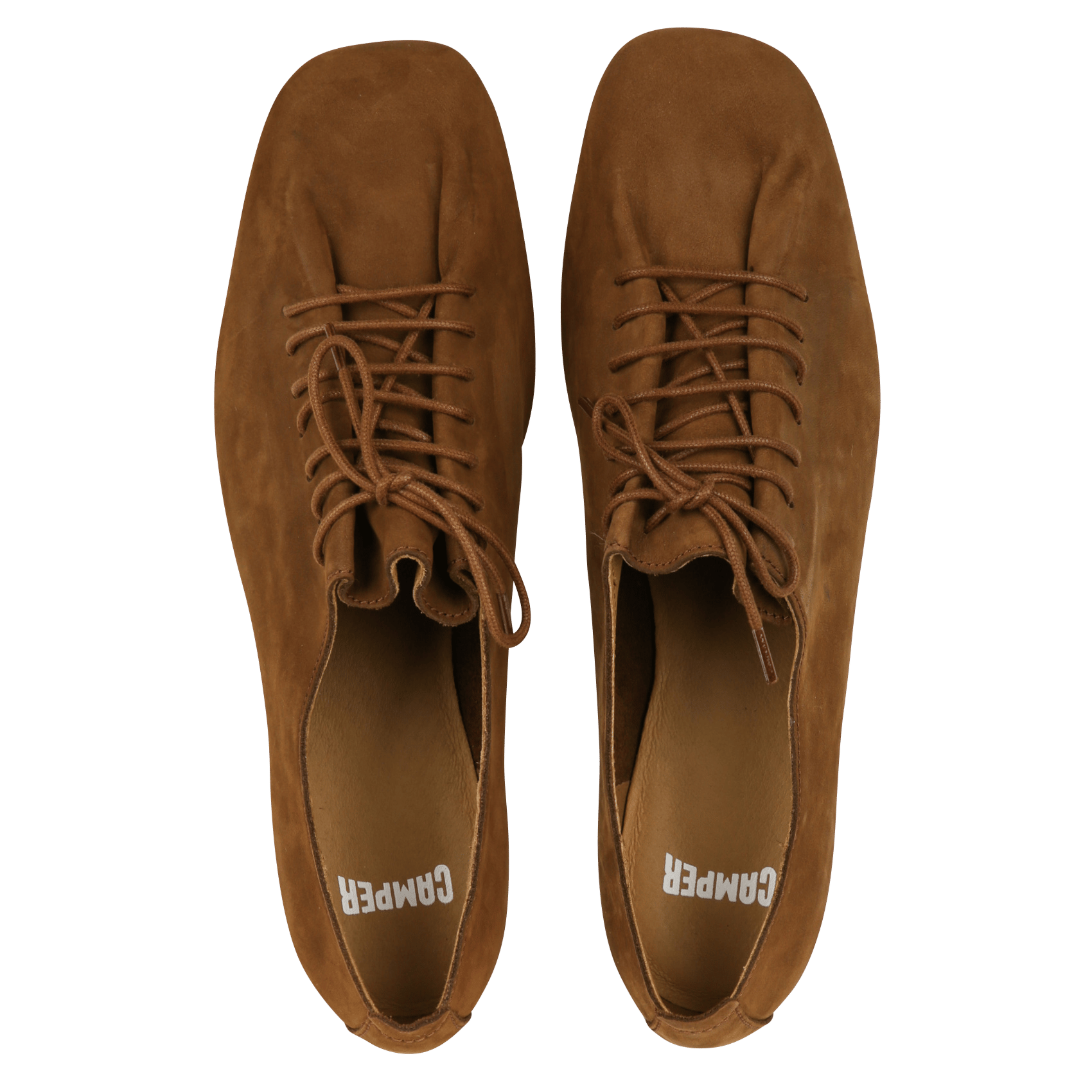 Chaussures plates à lacets en cuir CAMPER Marron