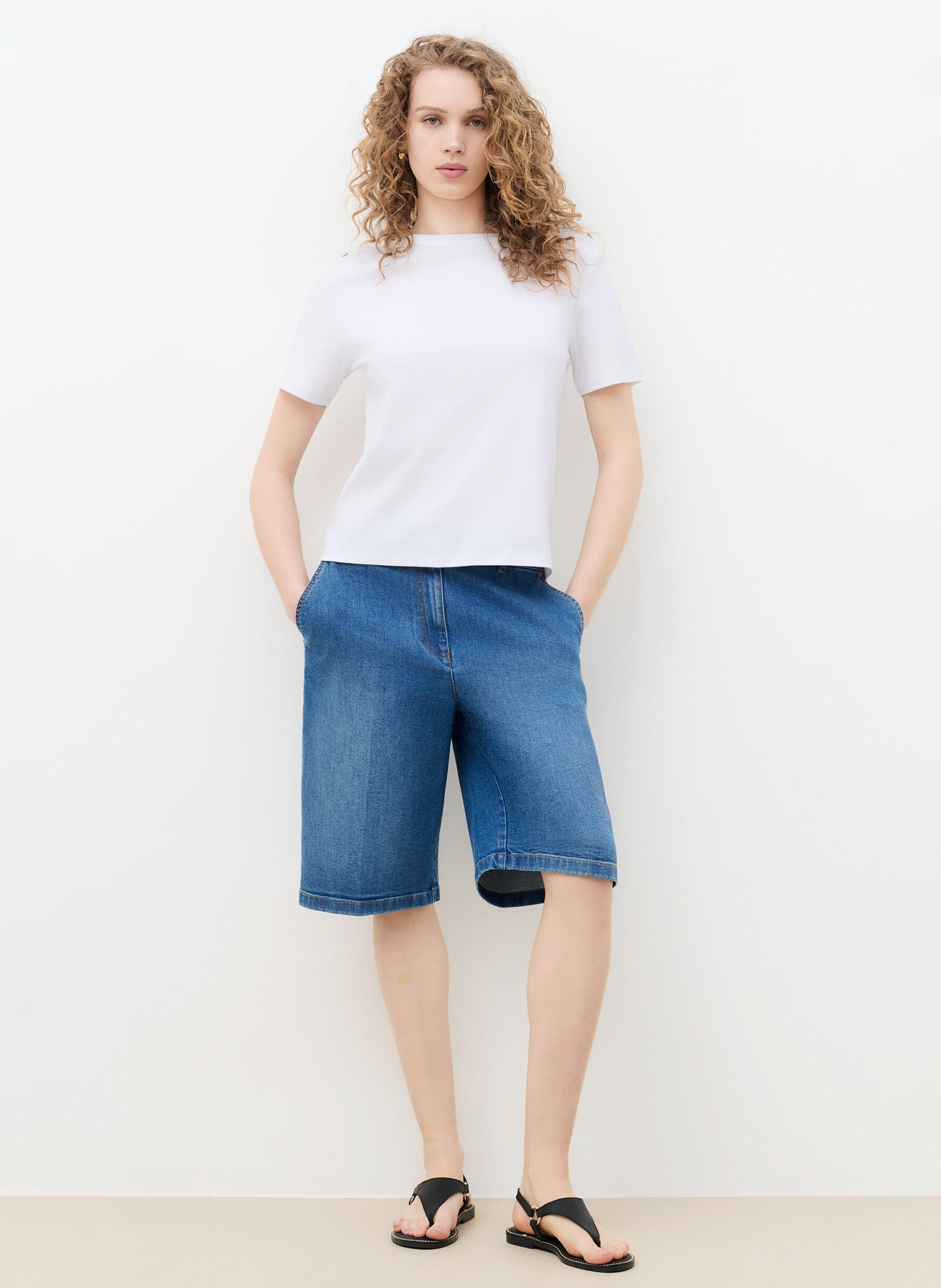 Tee-shirt ajusté en coton CAROLL Beige
