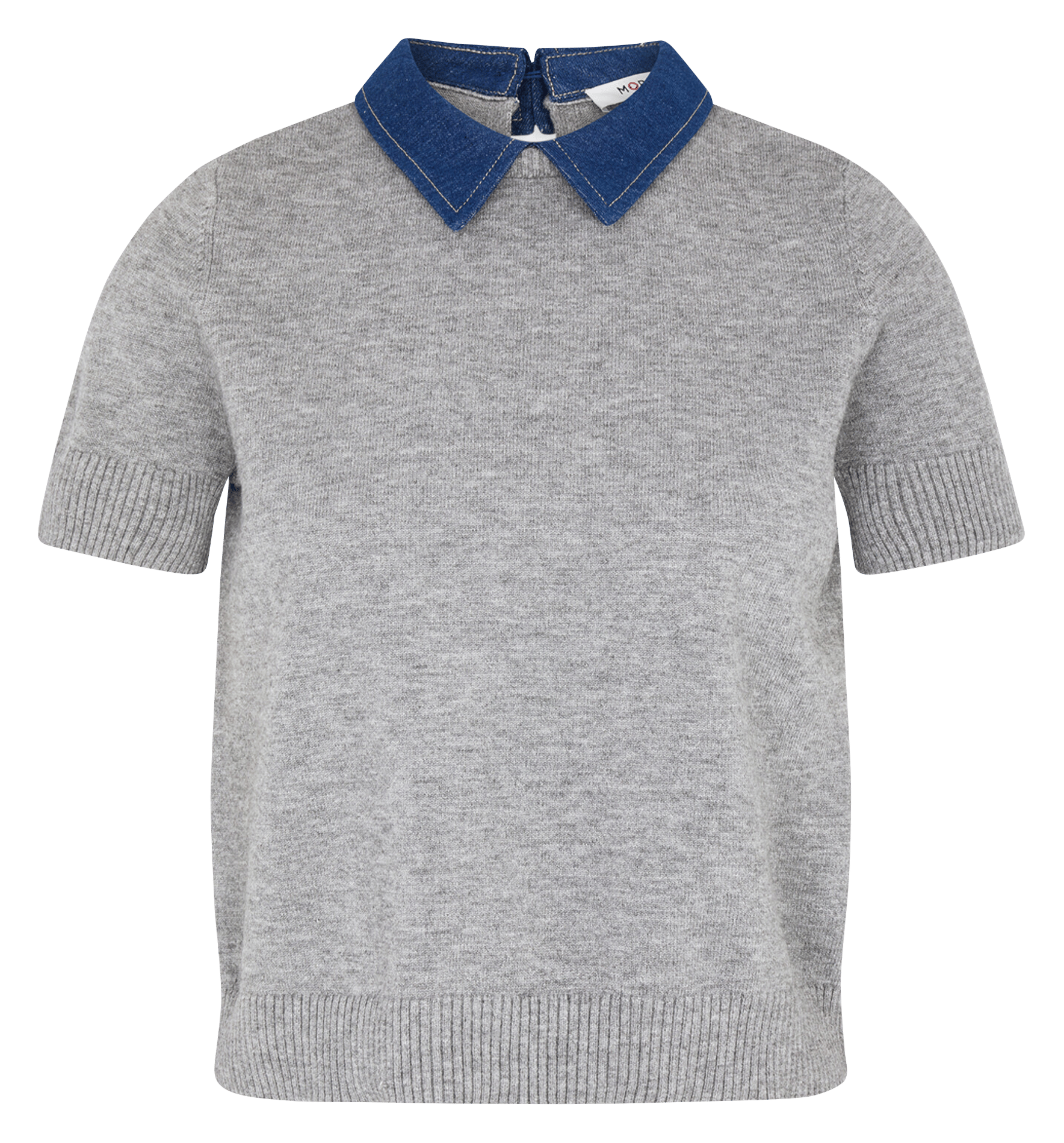 Denim polo neck sweater MORGAN Grey