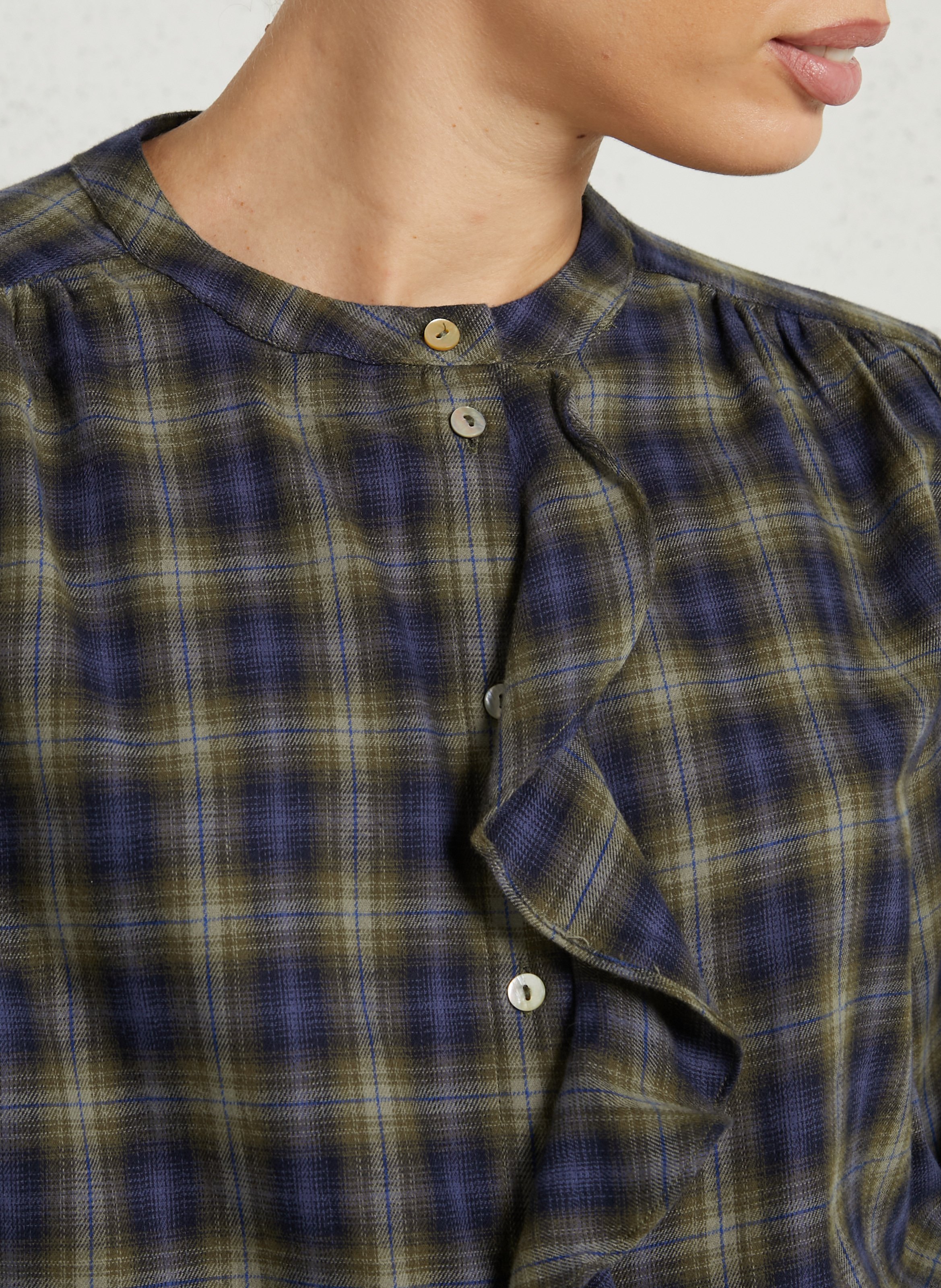 Round neck shirt in cotton JC SOPHIE Blue