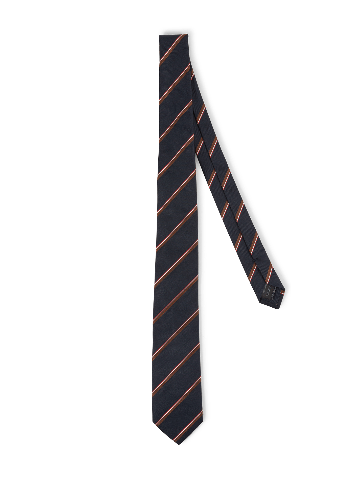 Striped silk tie AU PRINTEMPS PARIS Brown