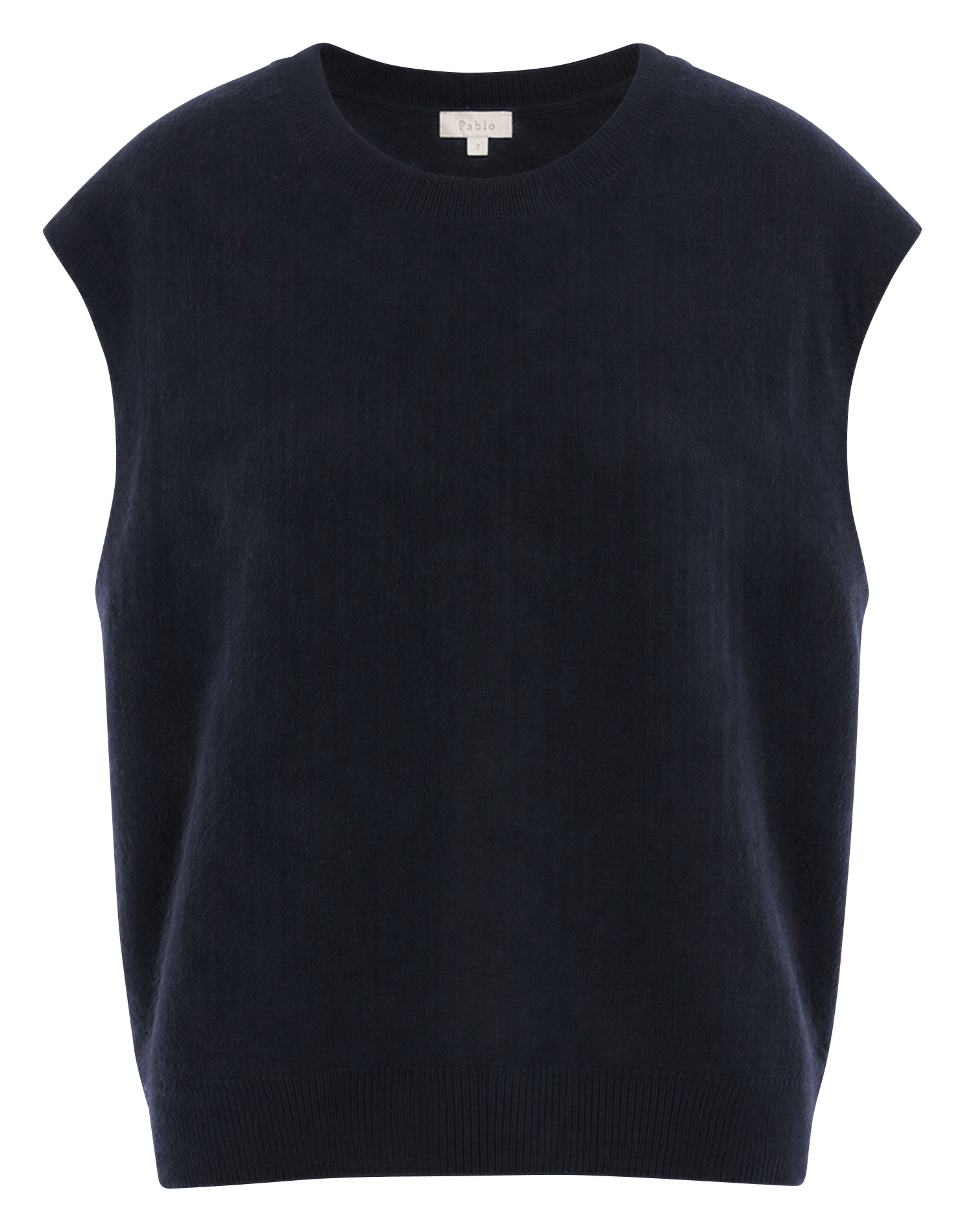 Sleeveless solid wool sweater PABLO