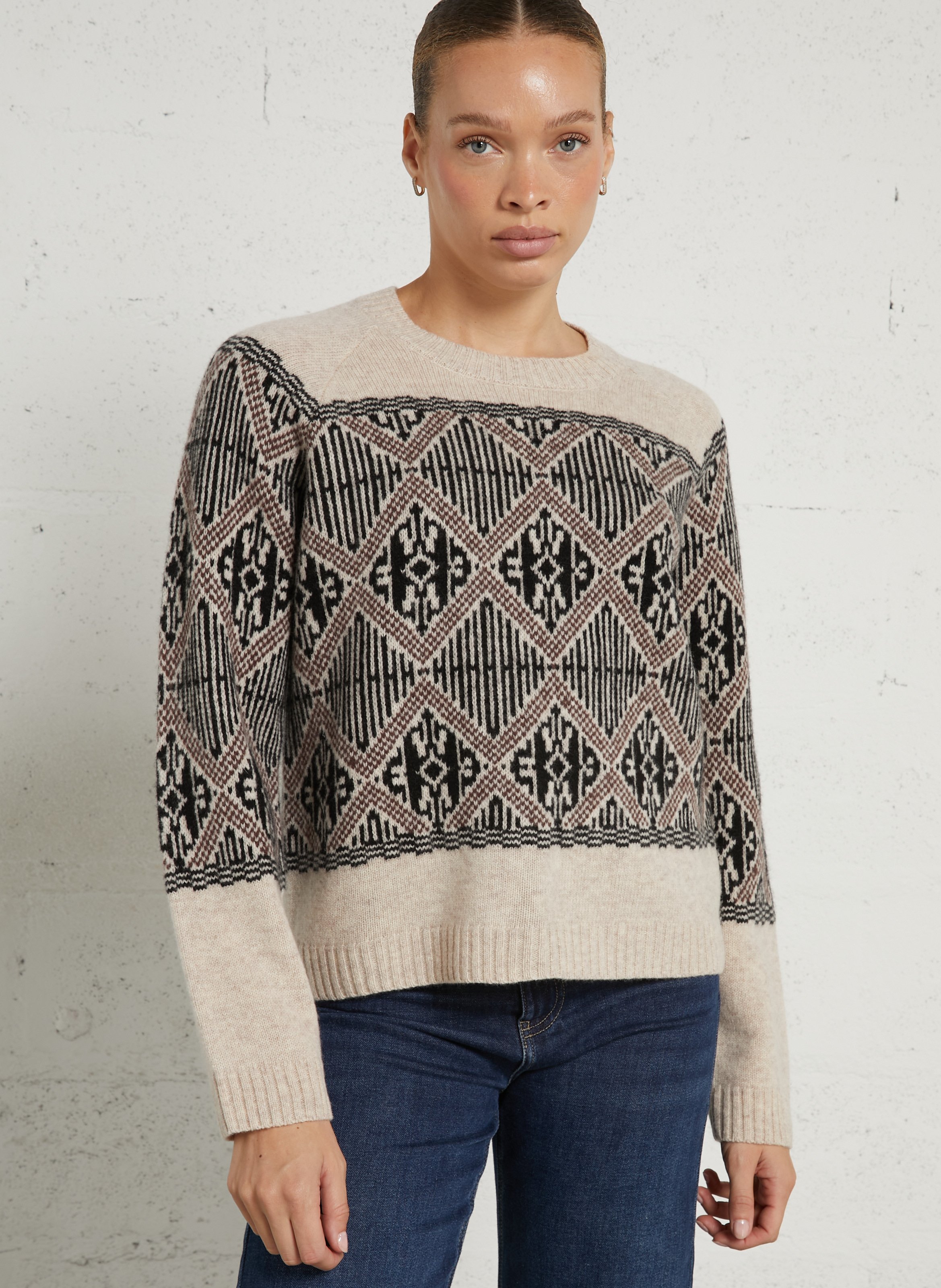 Wollen trui met ronde hals BELLA JONES Beige