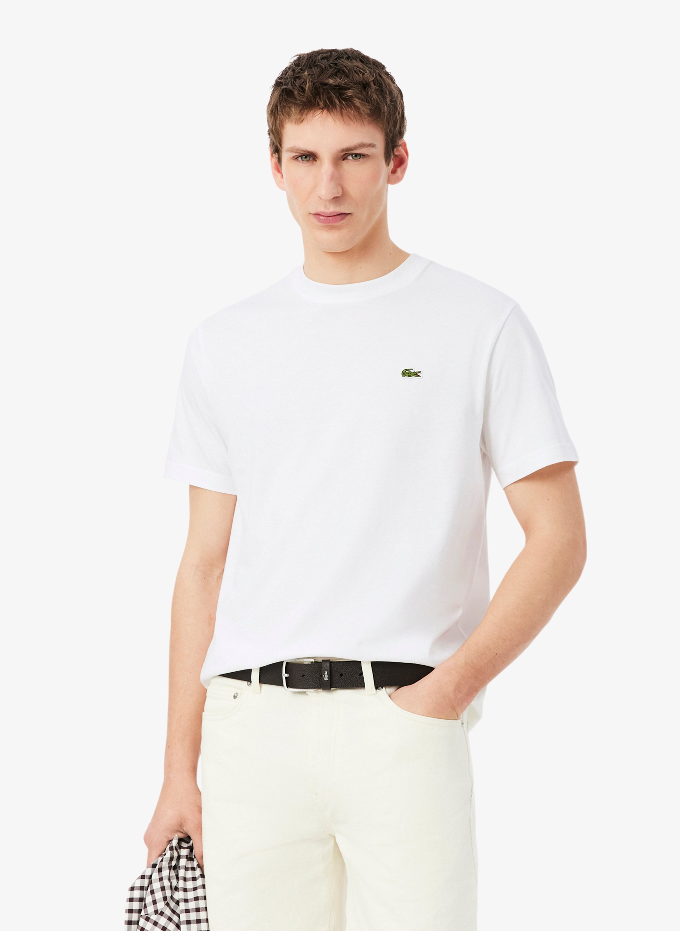 Einfarbiges T-Shirt mit Baumwolllogo LACOSTE