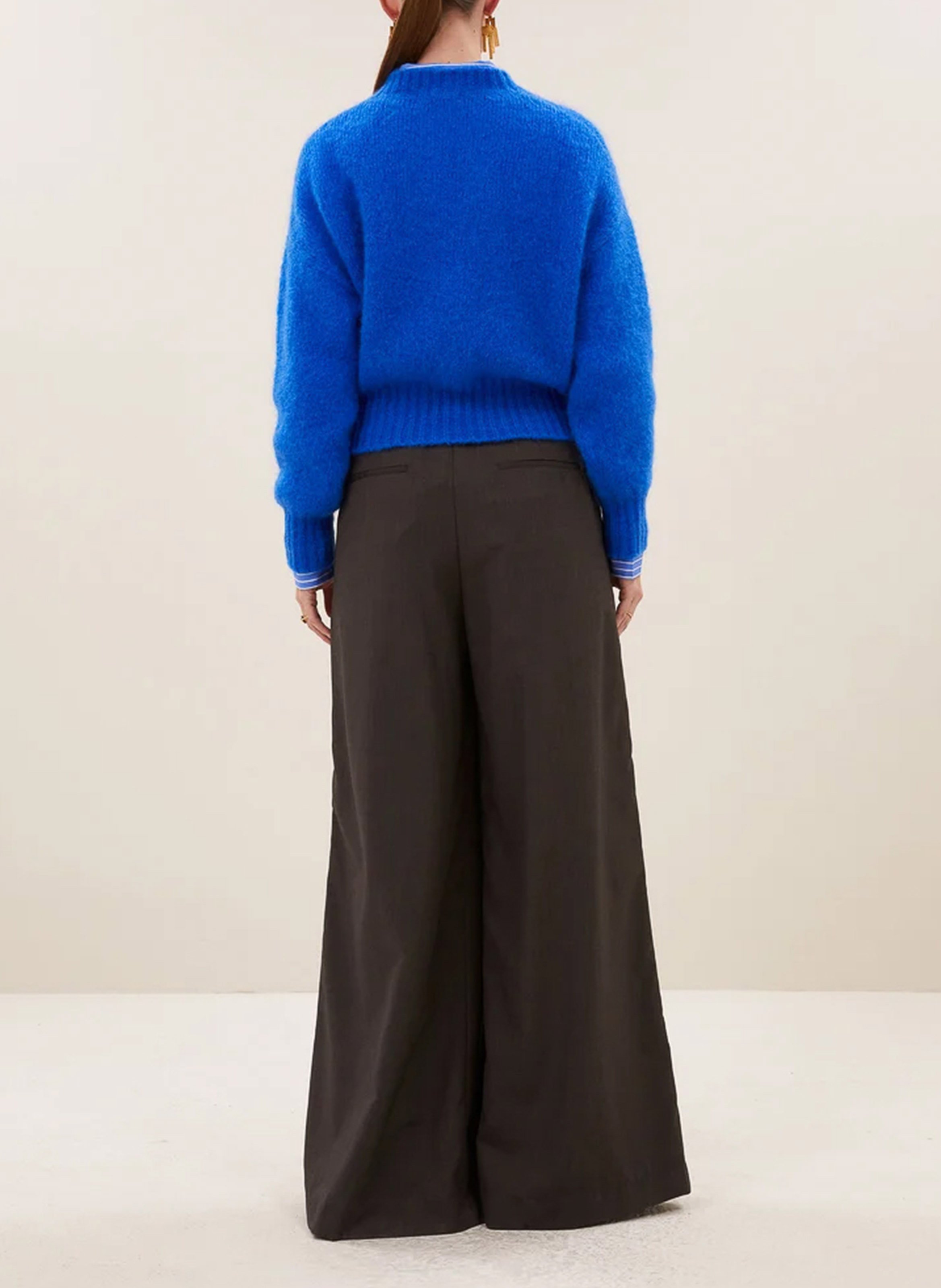 Pull oversize en laine mélangée | Bleu BY BAR Femme
