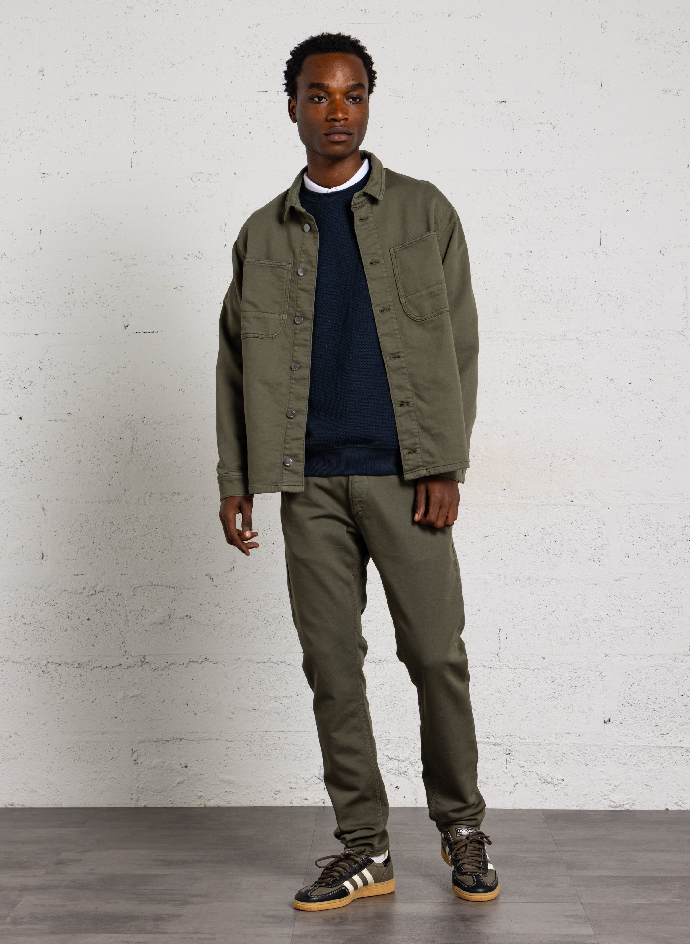 Veste col chemise en coton mélangé  LE TEMPS DES CERISES Vert