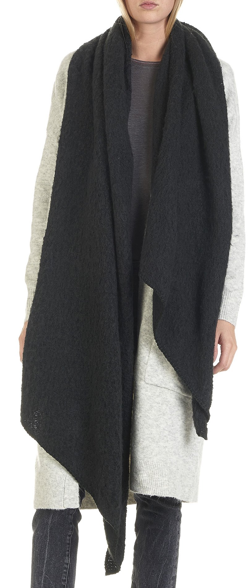 Chenille knit scarf PIECES Black