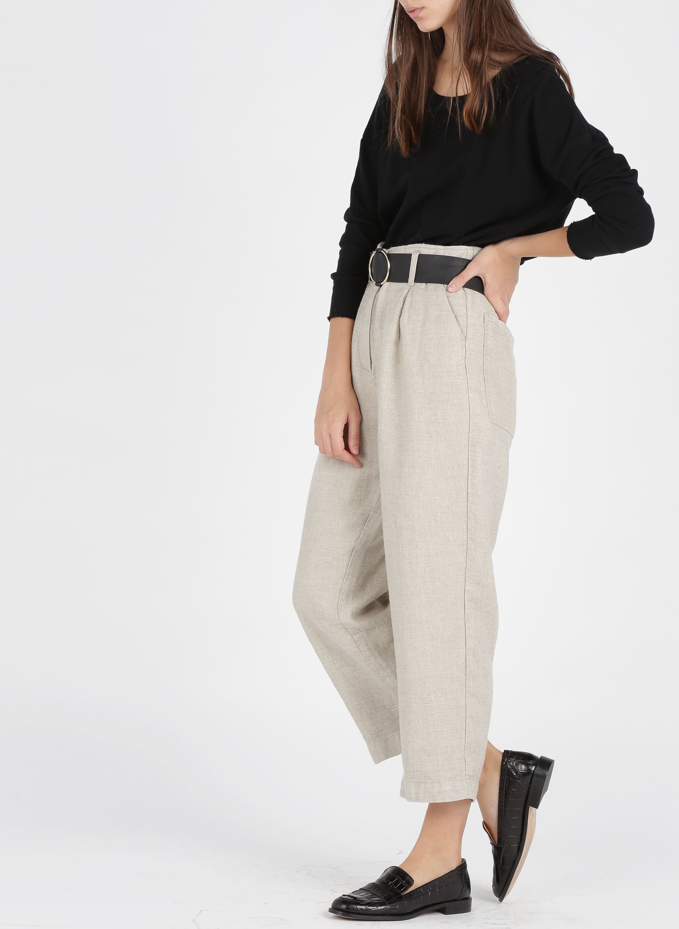 Tee-shirt col bateau en coton AMERICAN VINTAGE Noir