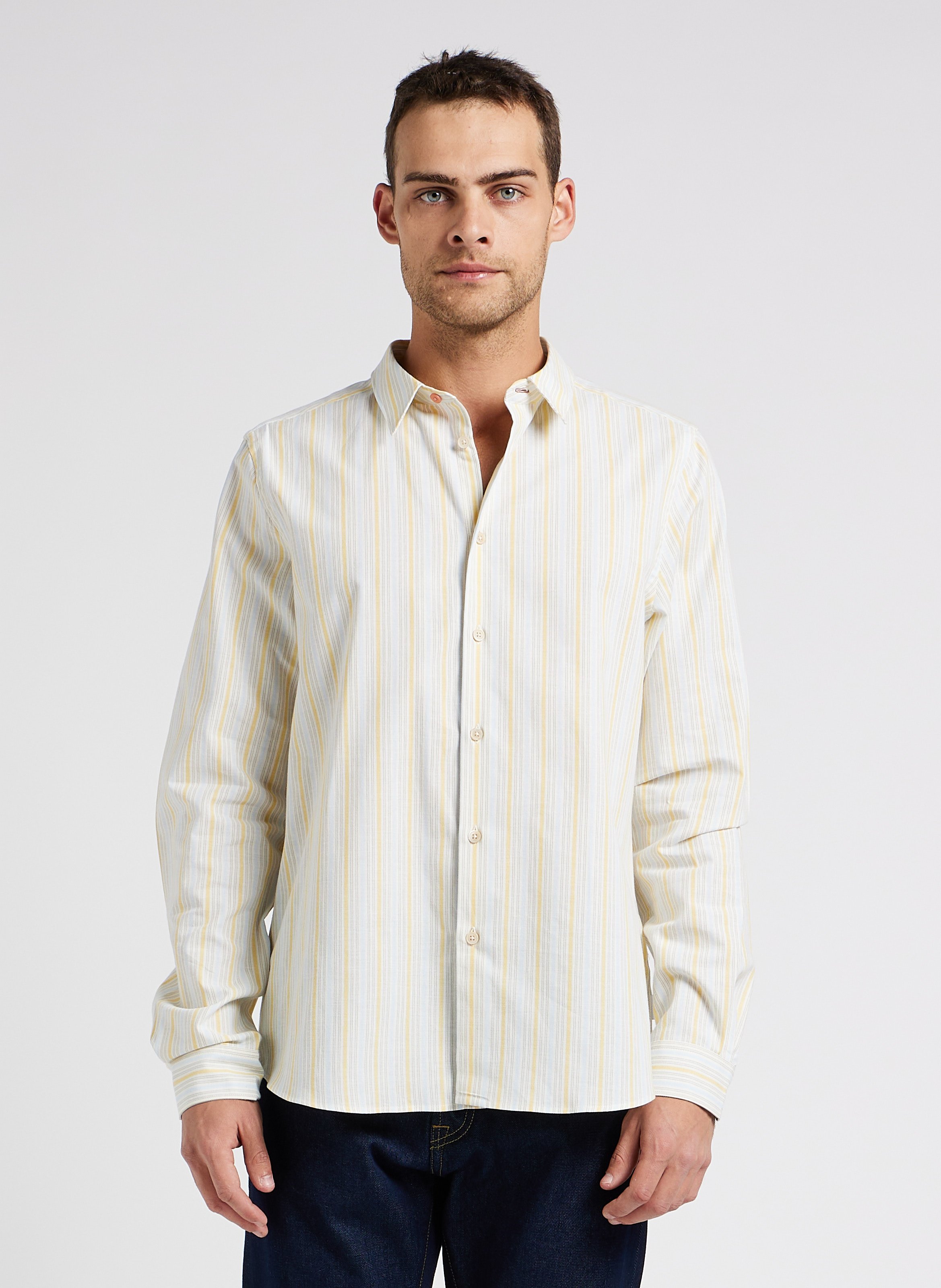 Gestreiftes Baumwollhemd mit klassischem Kragen, Tailored Fit PAUL SMITH Gelb