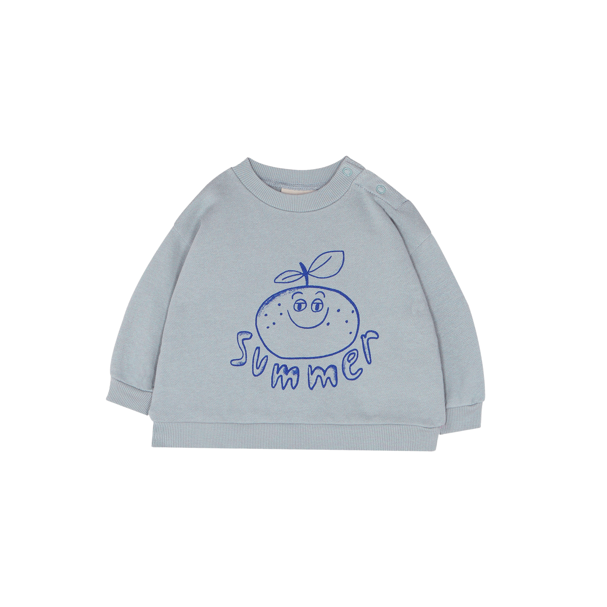 Sweat ample col rond en coton bio imprimé THE CAMPAMENTO Bleu