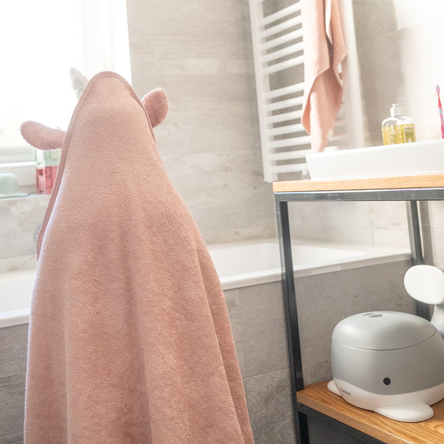 Unicorn hooded towel KINDSGUT Red