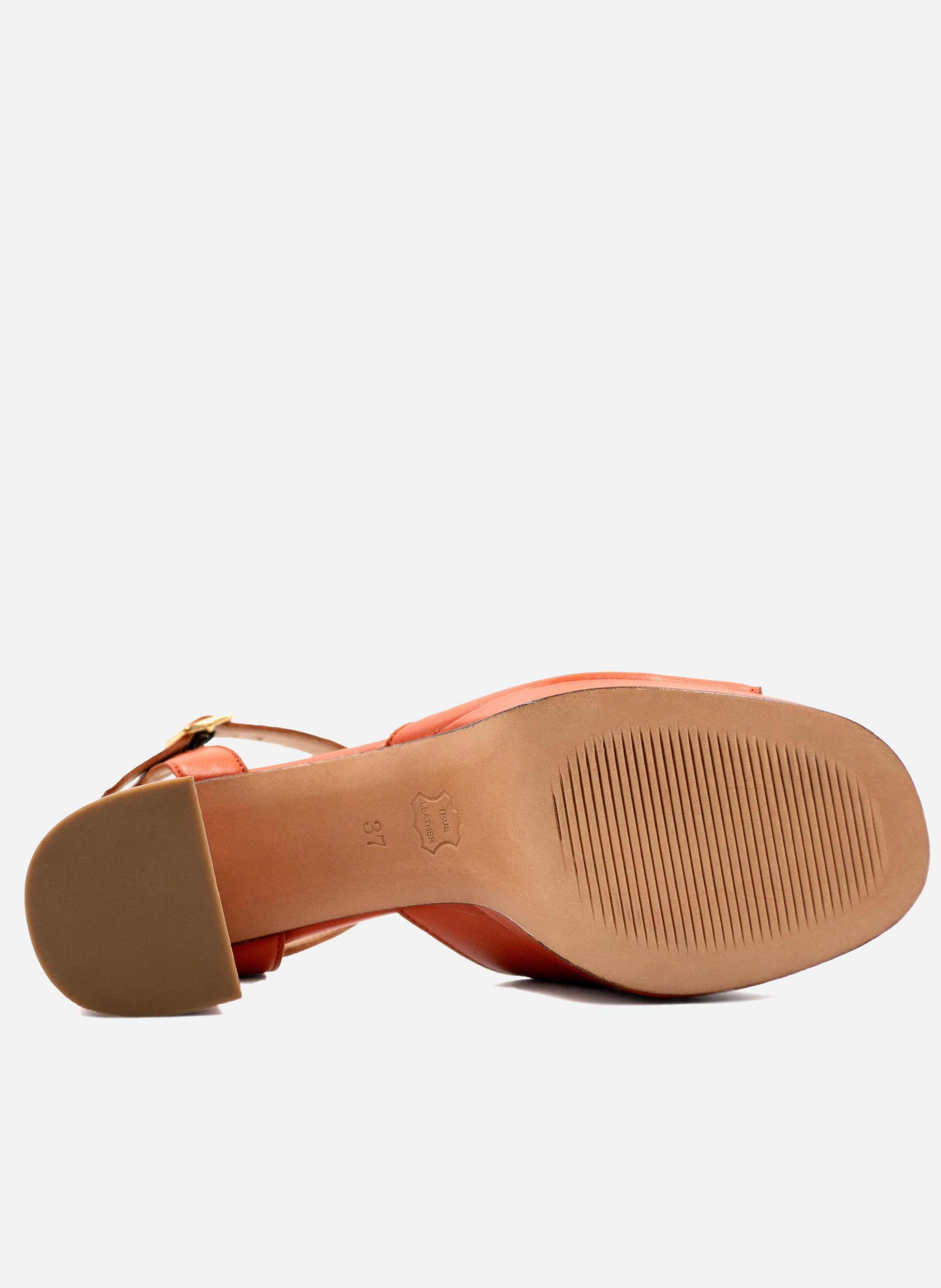 Smooth leather platform sandals JULES & JENN Orange