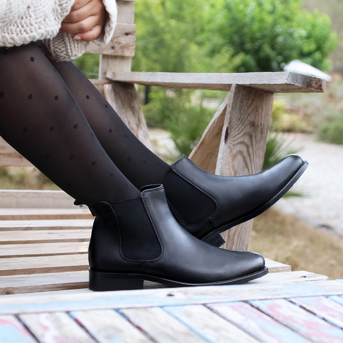 Leather Chelsea boots JULES & JENN Black