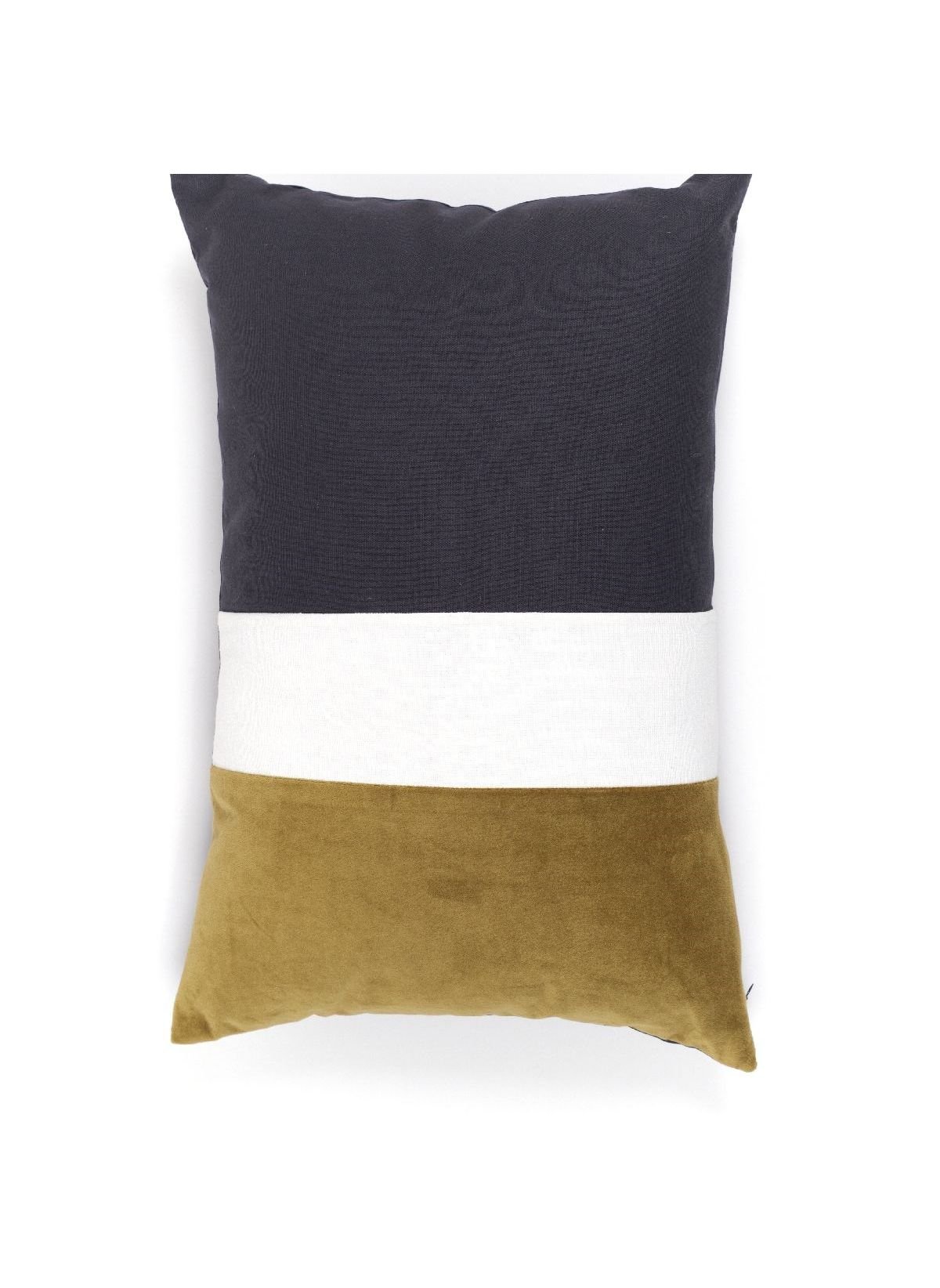 Rectangular bi-material cotton cushion TODAY LINGE DE MAISON Grey