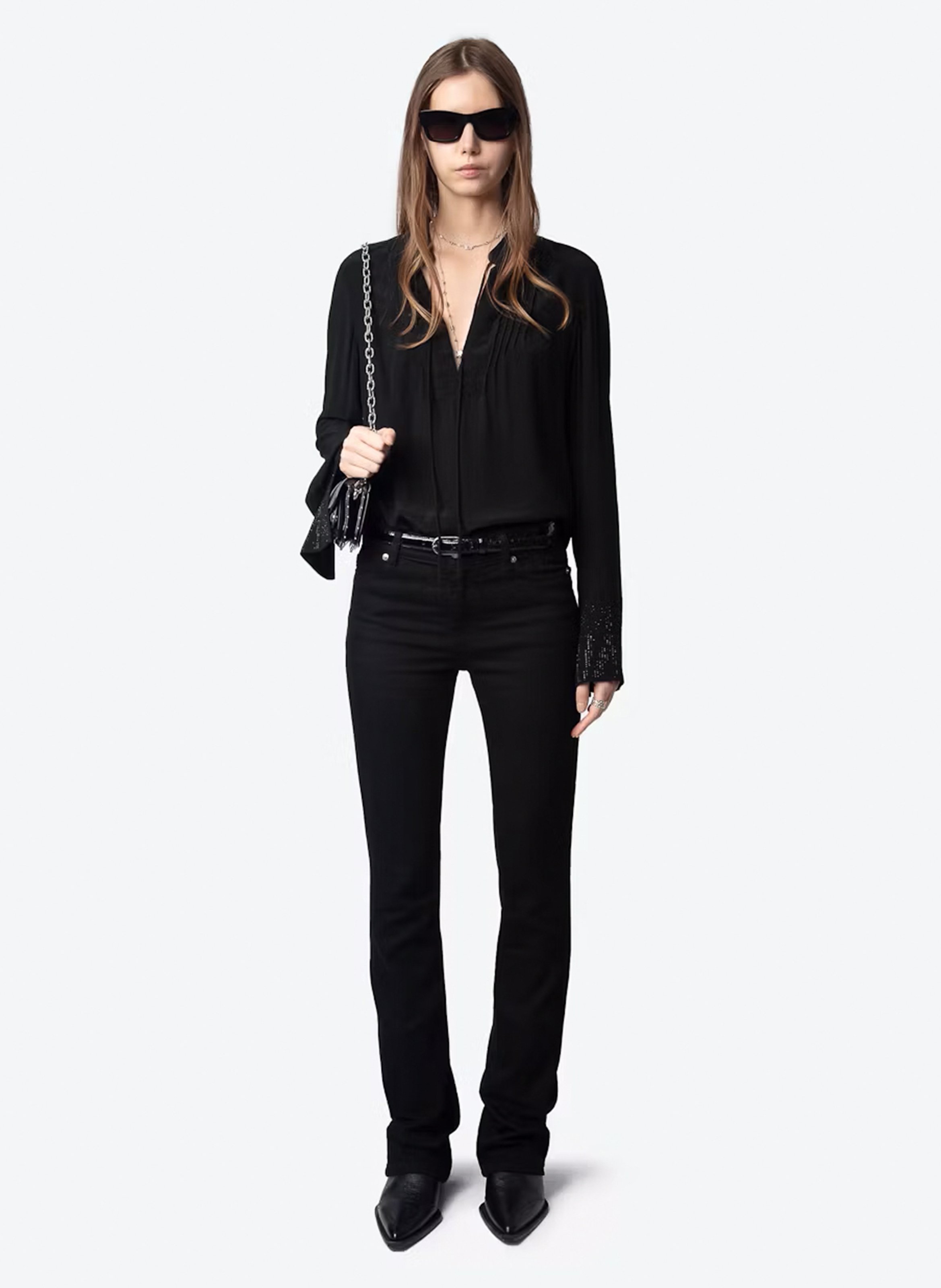 Camicia dritta con strass ZADIG&VOLTAIRE Nero