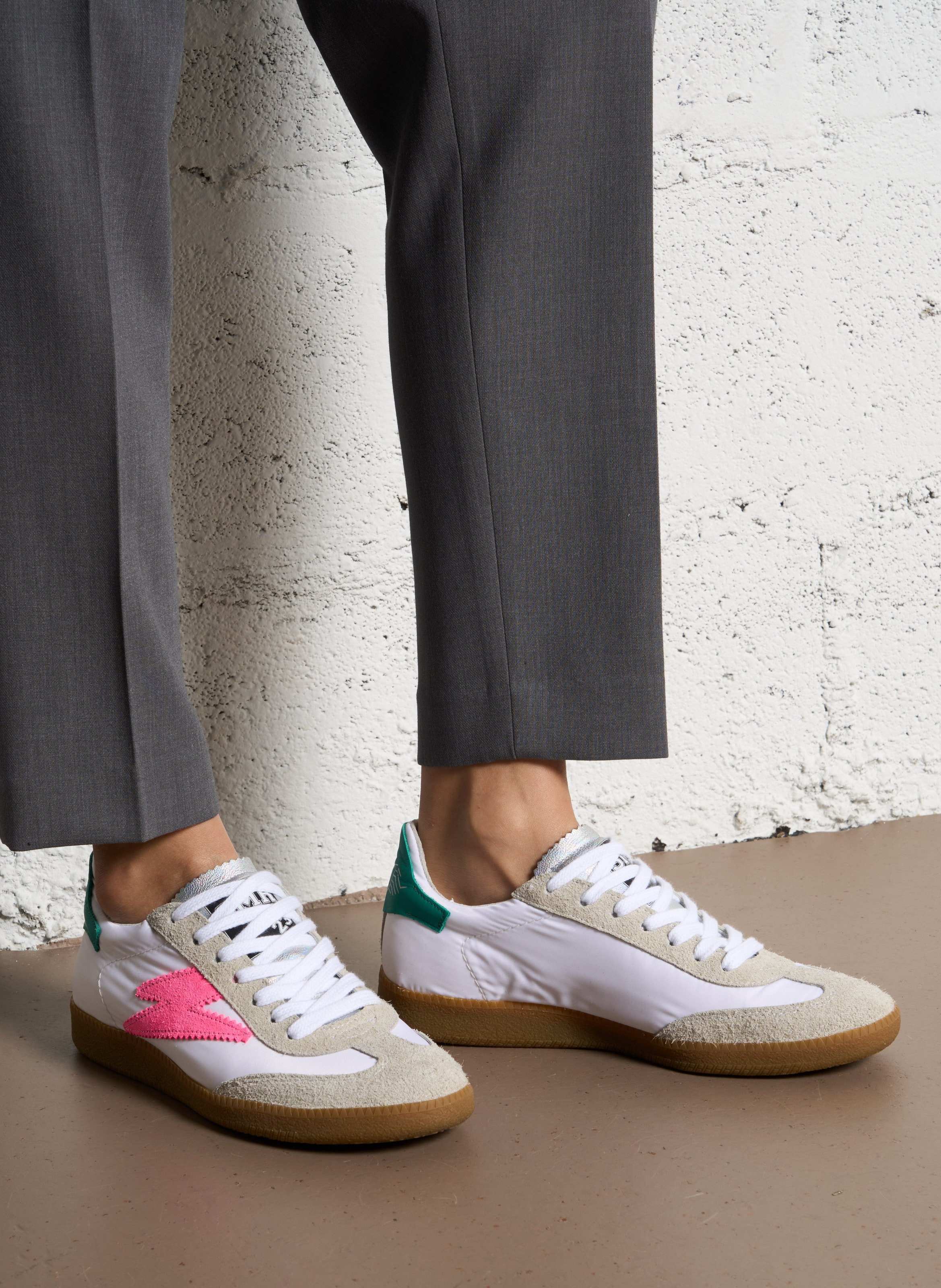 Baskets basses bi-matière SEMERDJIAN - SMR Blanc