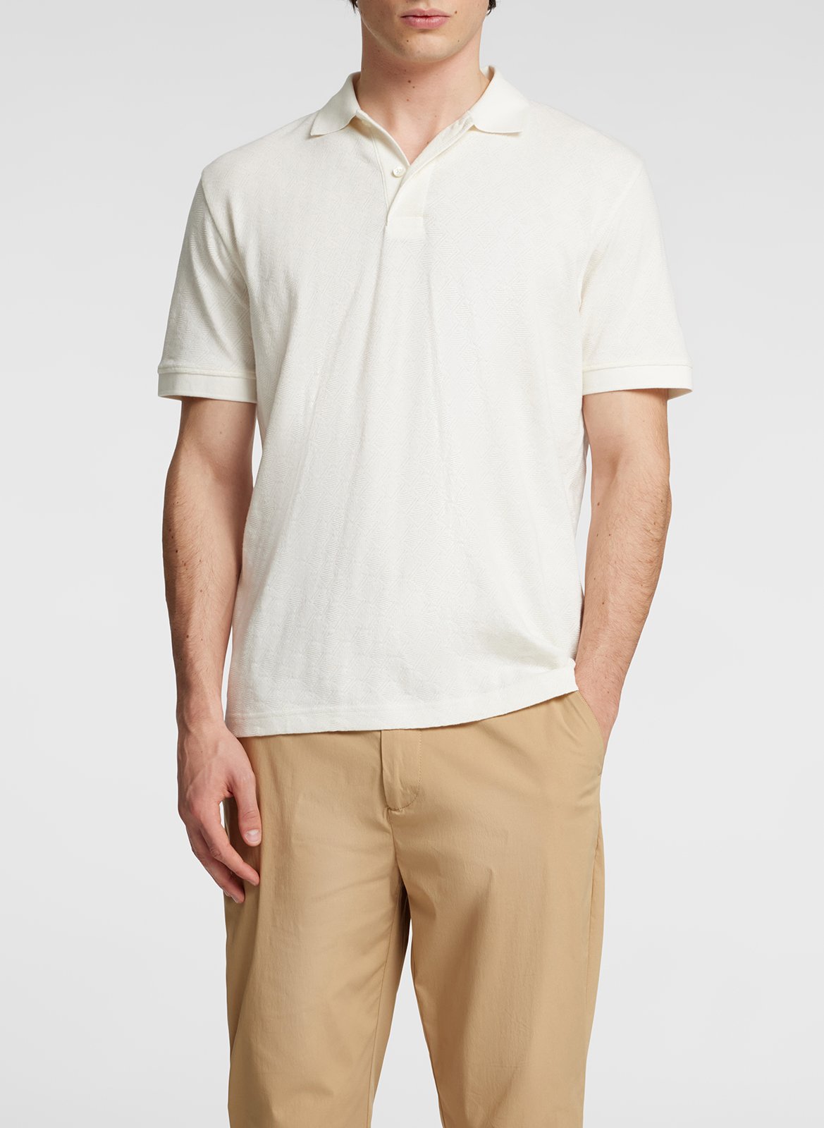 Polo regular-fit en coton bio SELECTED Beige