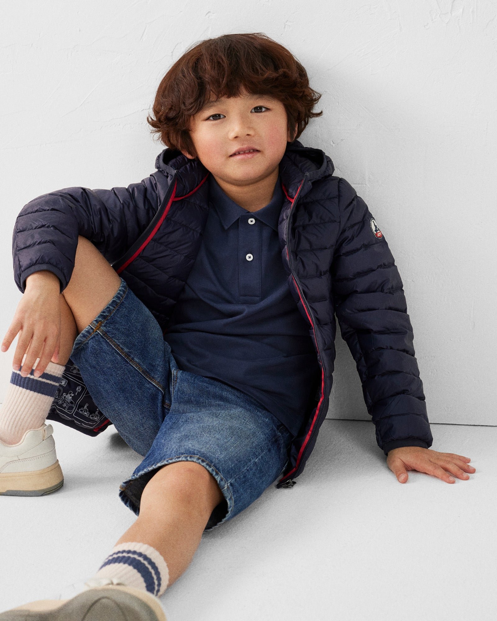 Hugo lightweight hooded child's puffer coat JOTT Blue