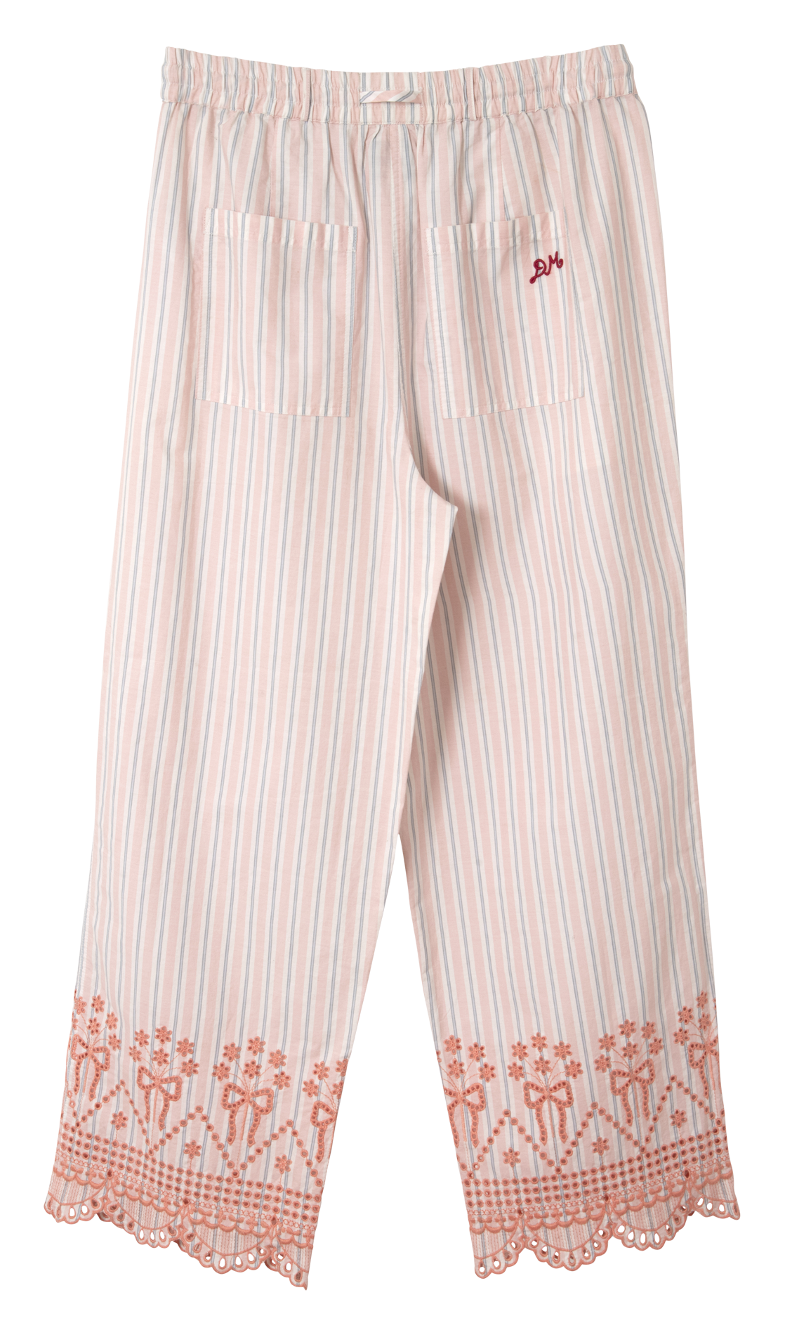 Straight striped pants with embroideries DAMSON MADDER Orange