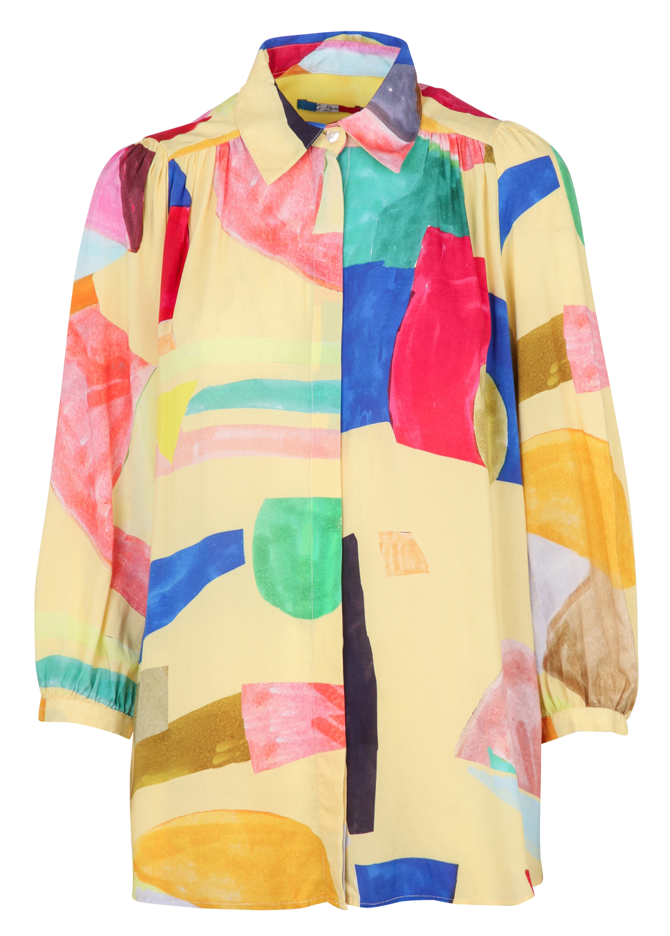 Loose-fit shirt with classic collar G.KERO Yellow
