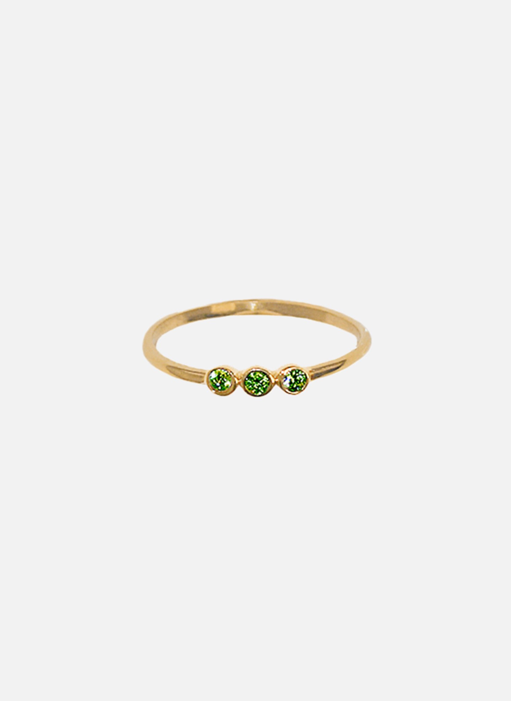 Bague fine meditrina AEC Paris Vert