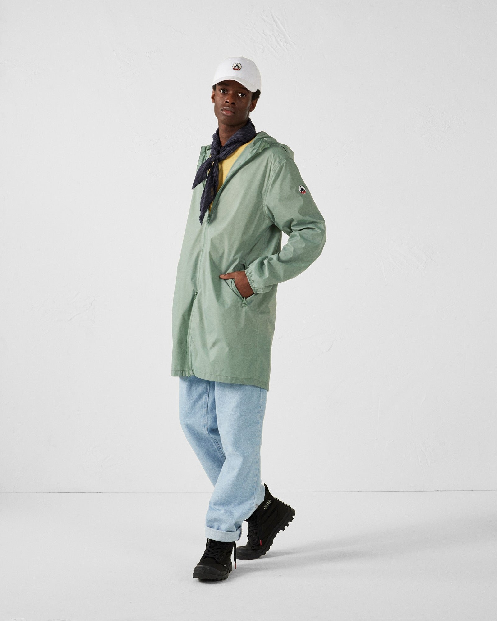 Long packable hooded raincoat Oban JOTT Green