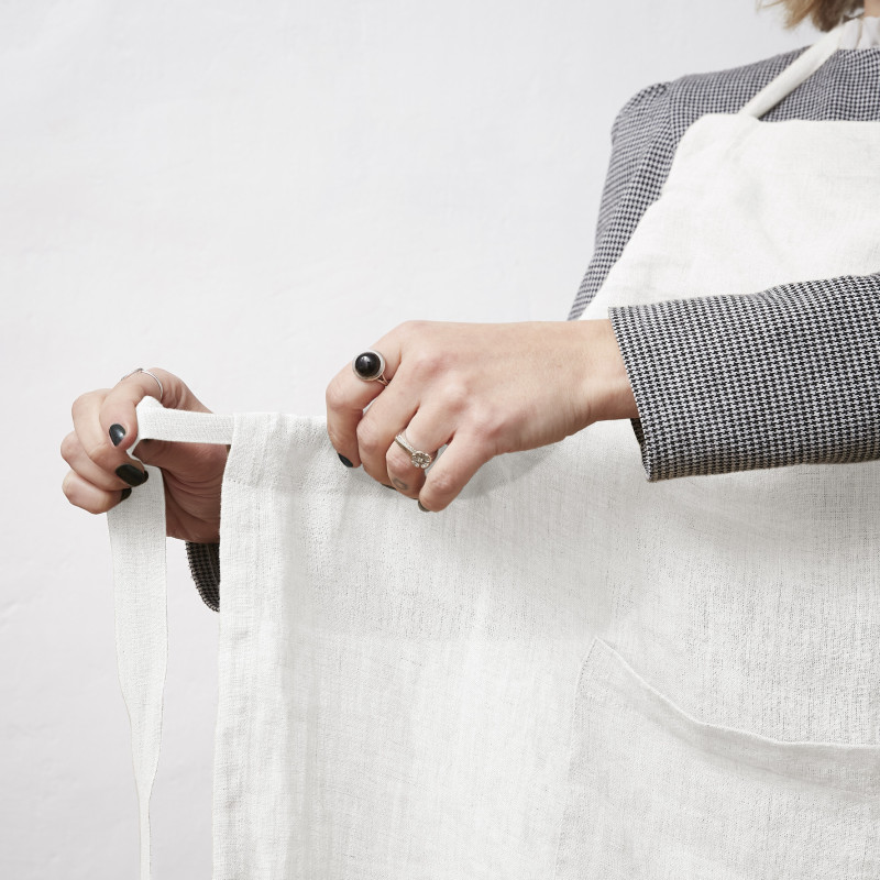 Chef apron in cotton gauze L'EFFET PAPILLON White