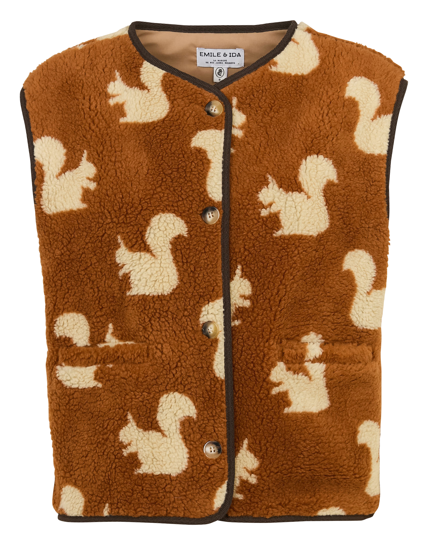 Strickjacke mit Rundhalsausschnitt EMILE ET IDA Braun