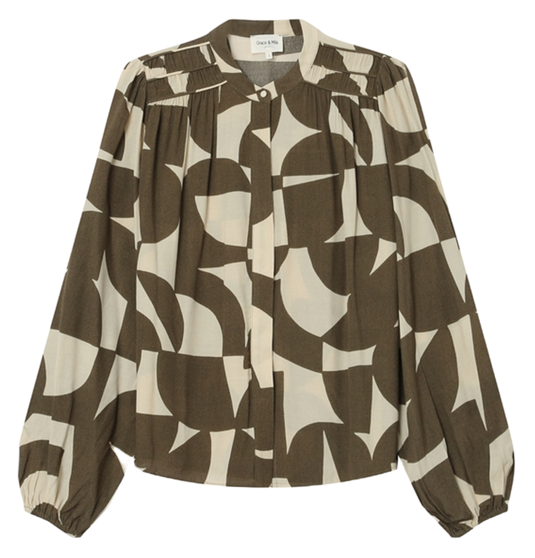 Gerade geschnittene Bluse mit Print GRACE ET MILA Grun