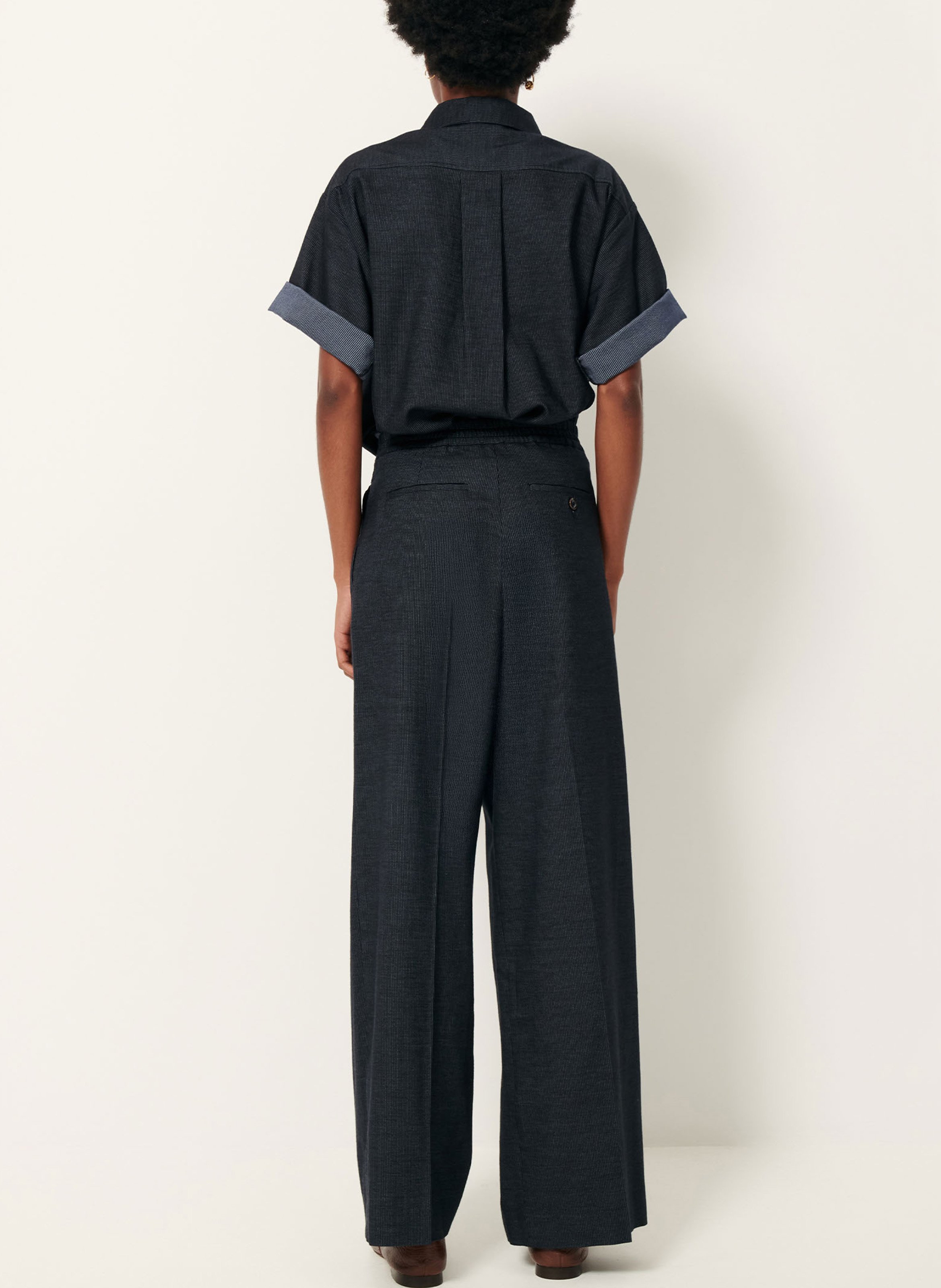 Chemise col classique en denim SESSUN Bleu