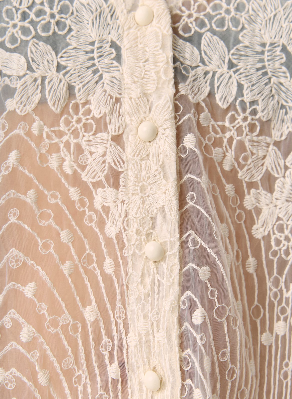 Chemise droite en dentelle OBJECT Beige