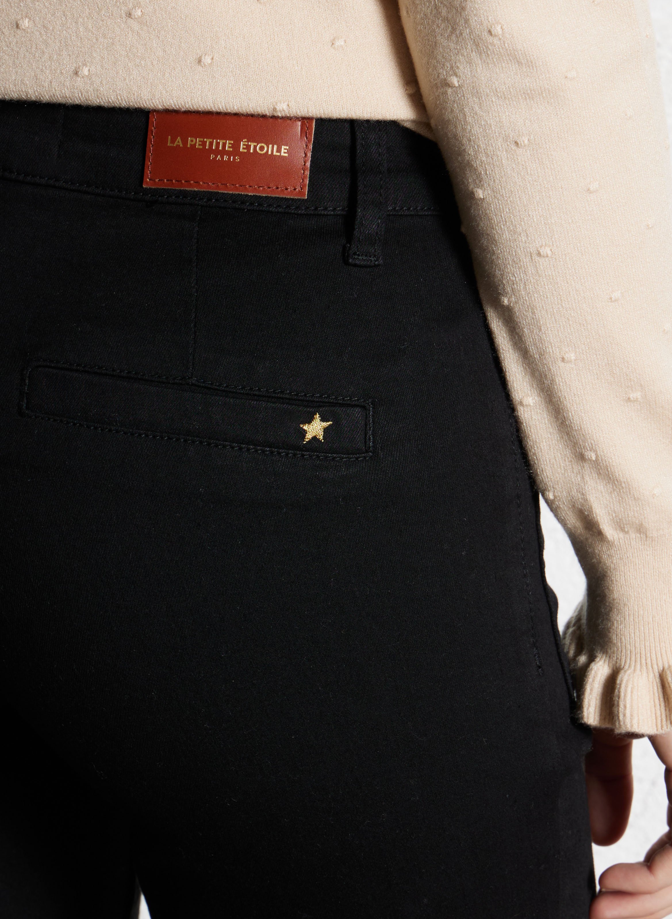 Jean droit en coton mélangé LA PETITE ETOILE Noir