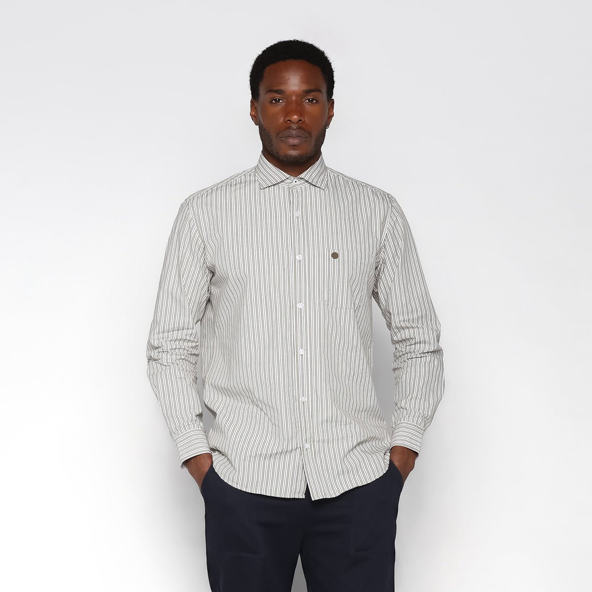 Long-sleeved striped shirt SERGE BLANCO Green