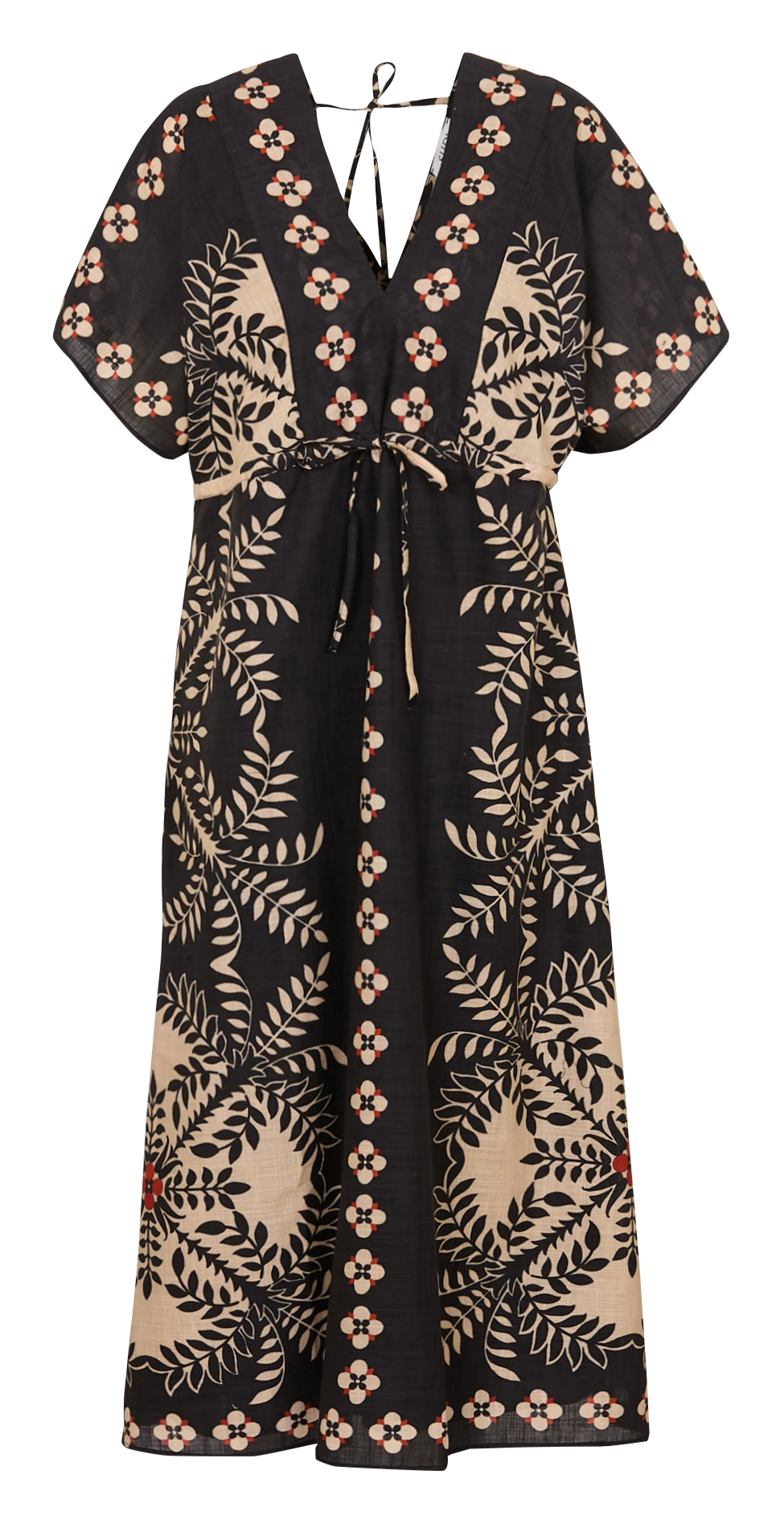 Robe midi cintrée à motif en coton SUD EXPRESS Noir