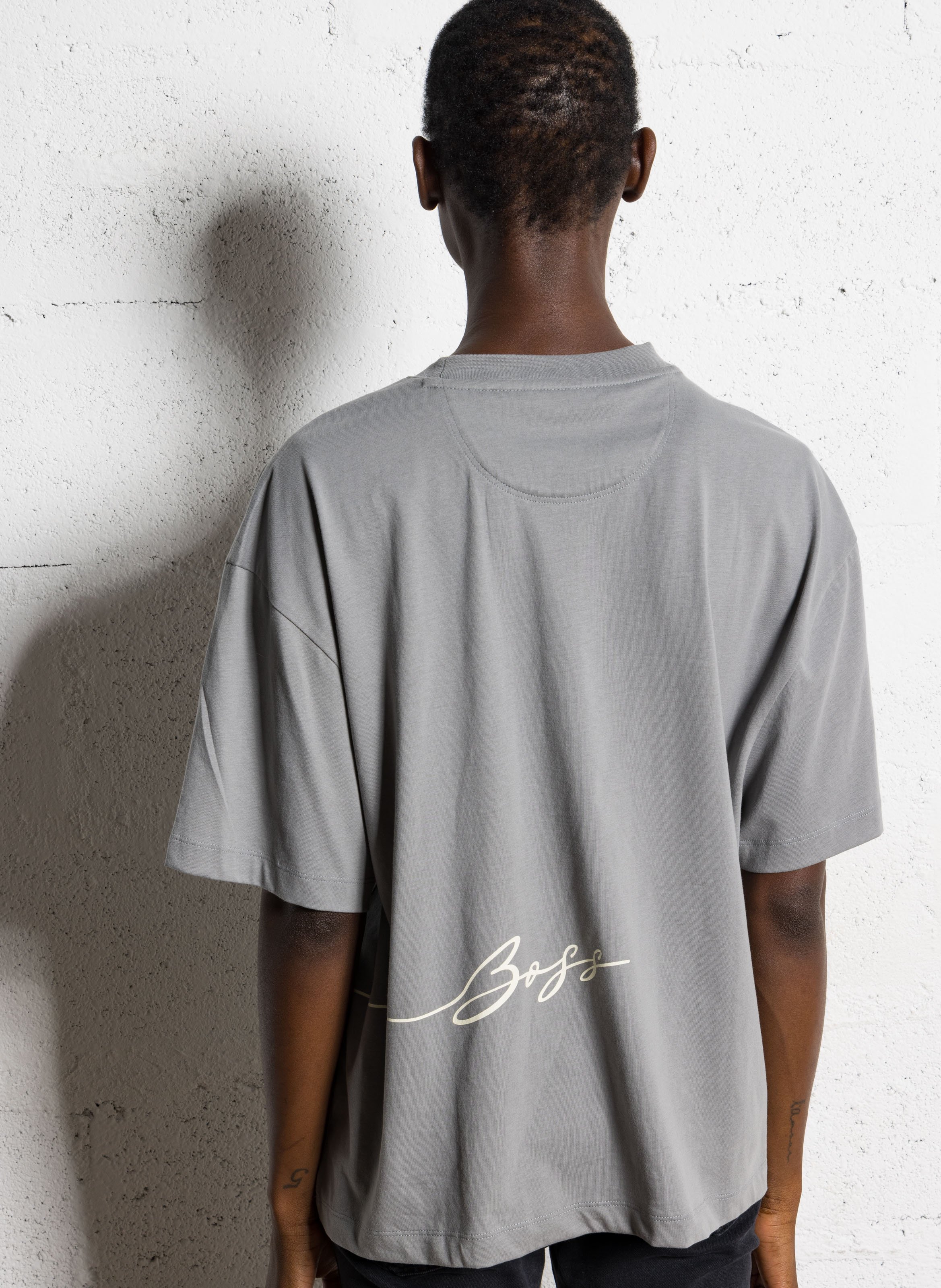 Tee-shirt col rond en coton BOSS Bleu