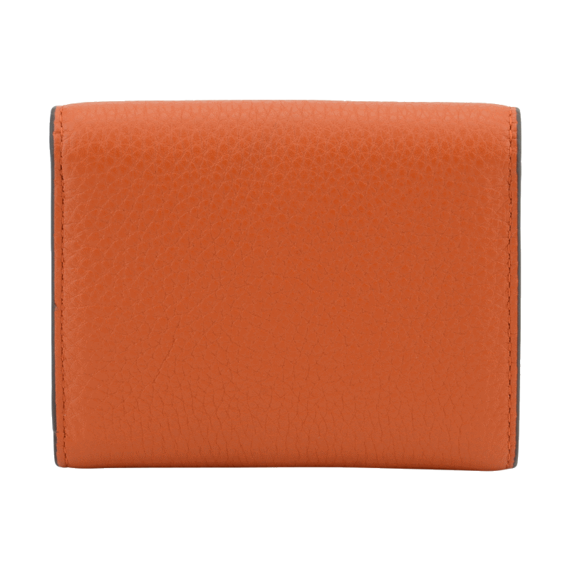 Leather coin purse POURCHET Orange