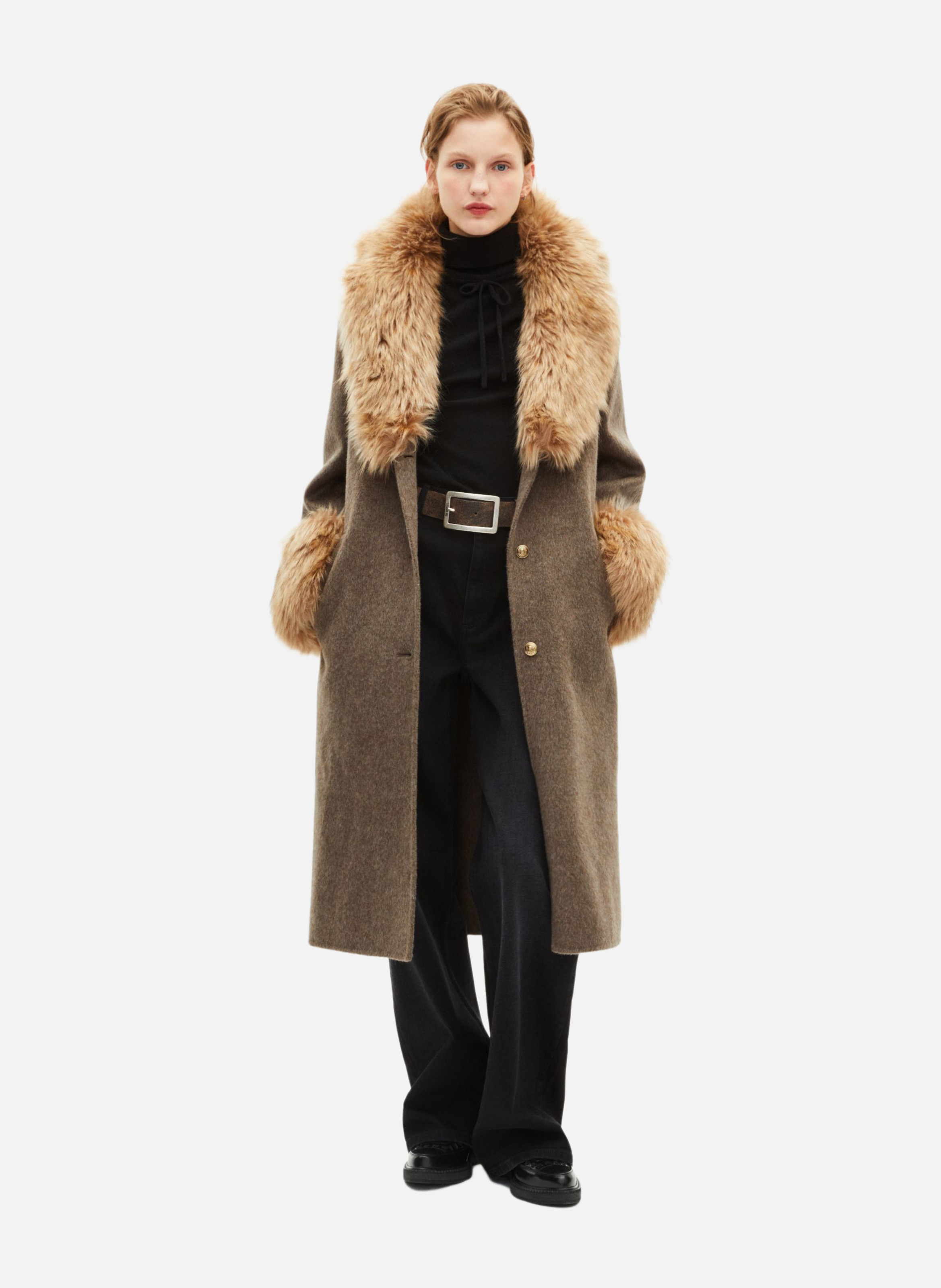 Long double face coat THE KOOPLES Brown