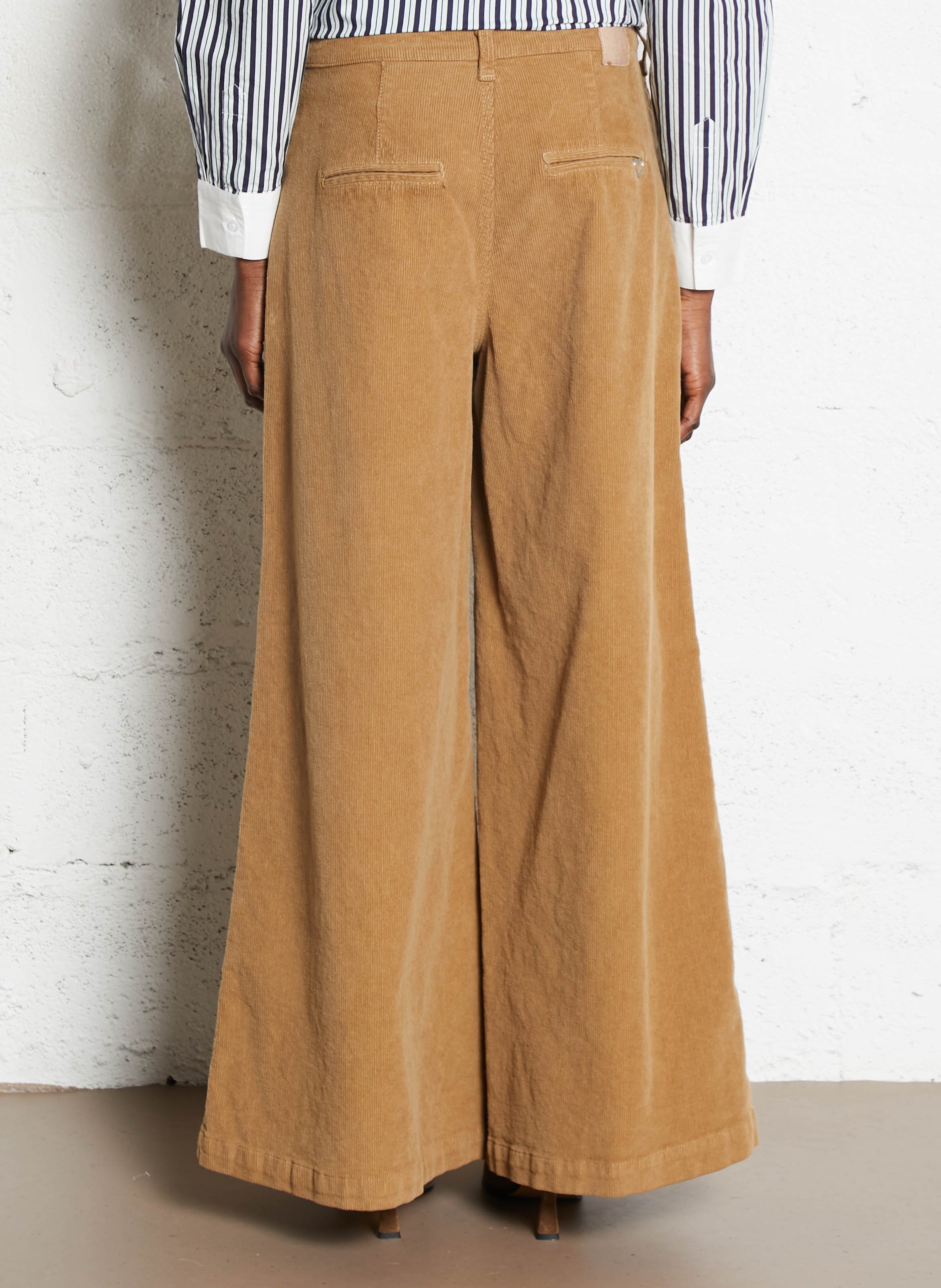 Cotton-blend chinos PLEASE Beige